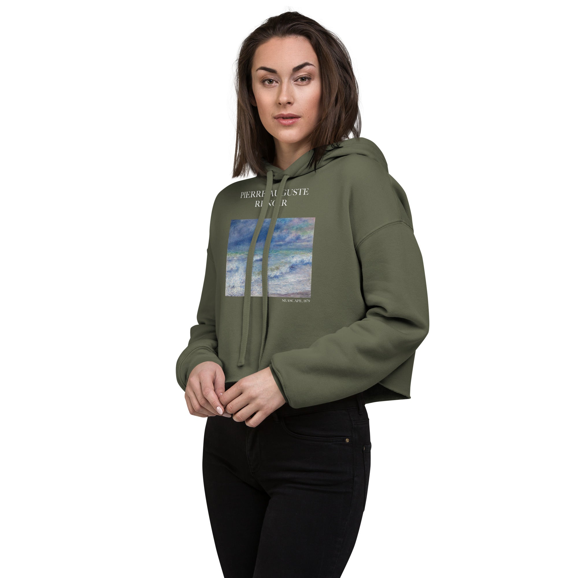 Kurzer Hoodie „Meereslandschaft“ von Pierre-Auguste Renoir, berühmtes Gemälde | Kurzer Hoodie mit Premium-Kunstmotiv