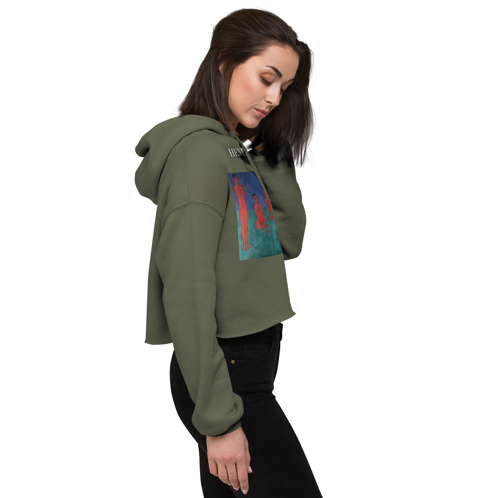 Henri Matisse 'Music' Famous Painting Cropped Hoodie | Premium Art Cropped Hoodie