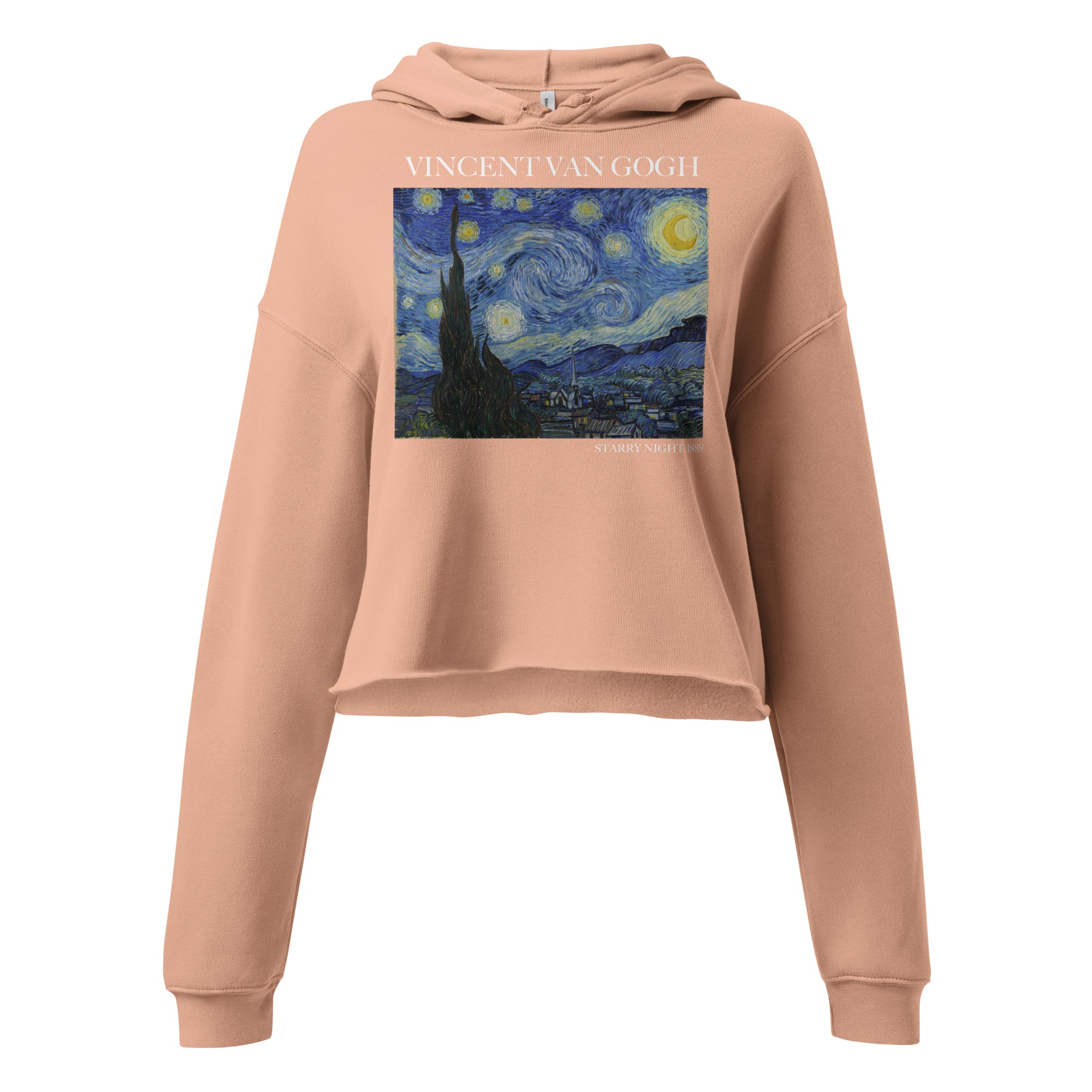 Kurzer Hoodie „Sternennacht“ von Vincent van Gogh, berühmtes Gemälde | Kurzer Hoodie mit Premium-Kunstmotiv