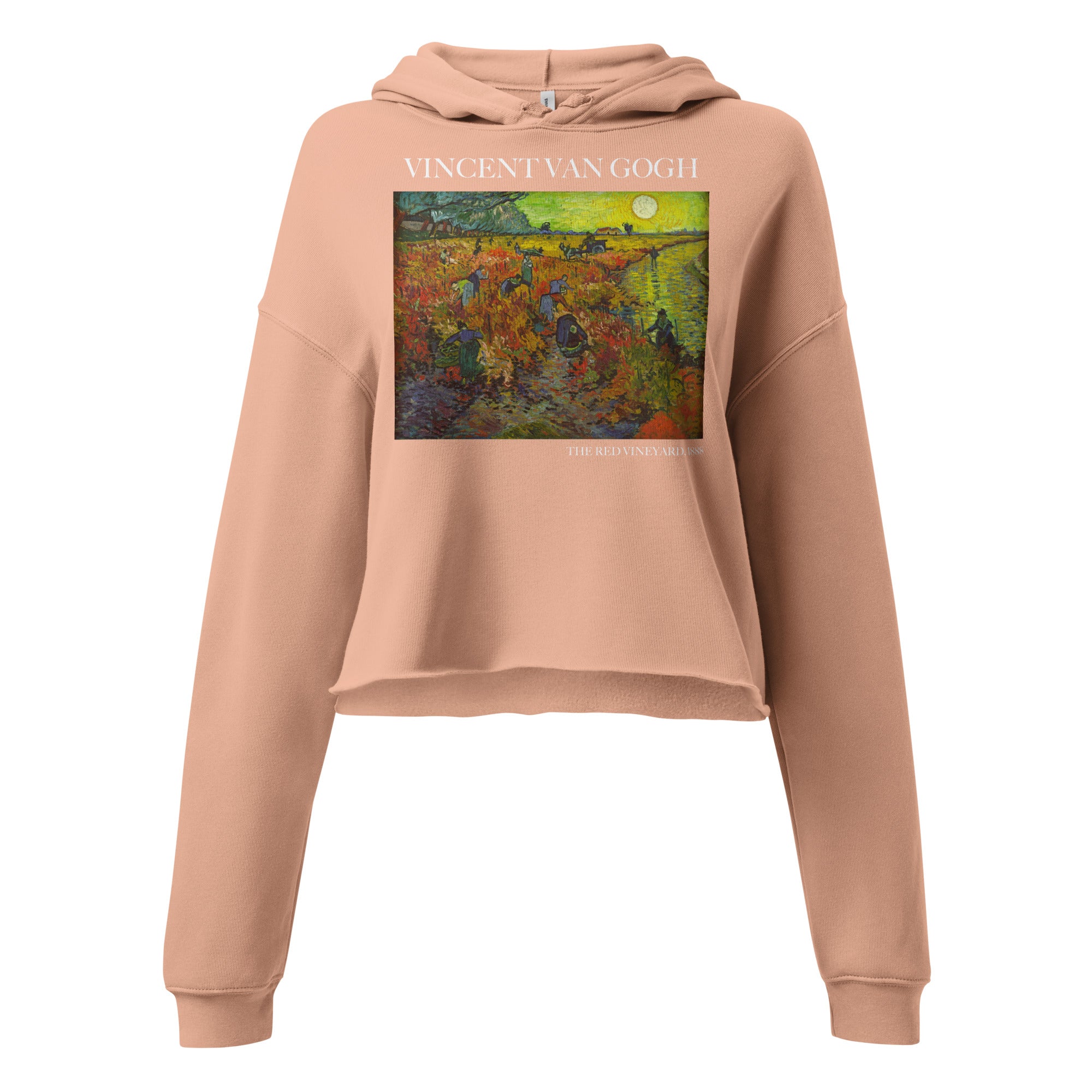 Vincent van Gogh 'The Red Vineyard' Famous Painting Cropped Hoodie | Premium Art Cropped Hoodie