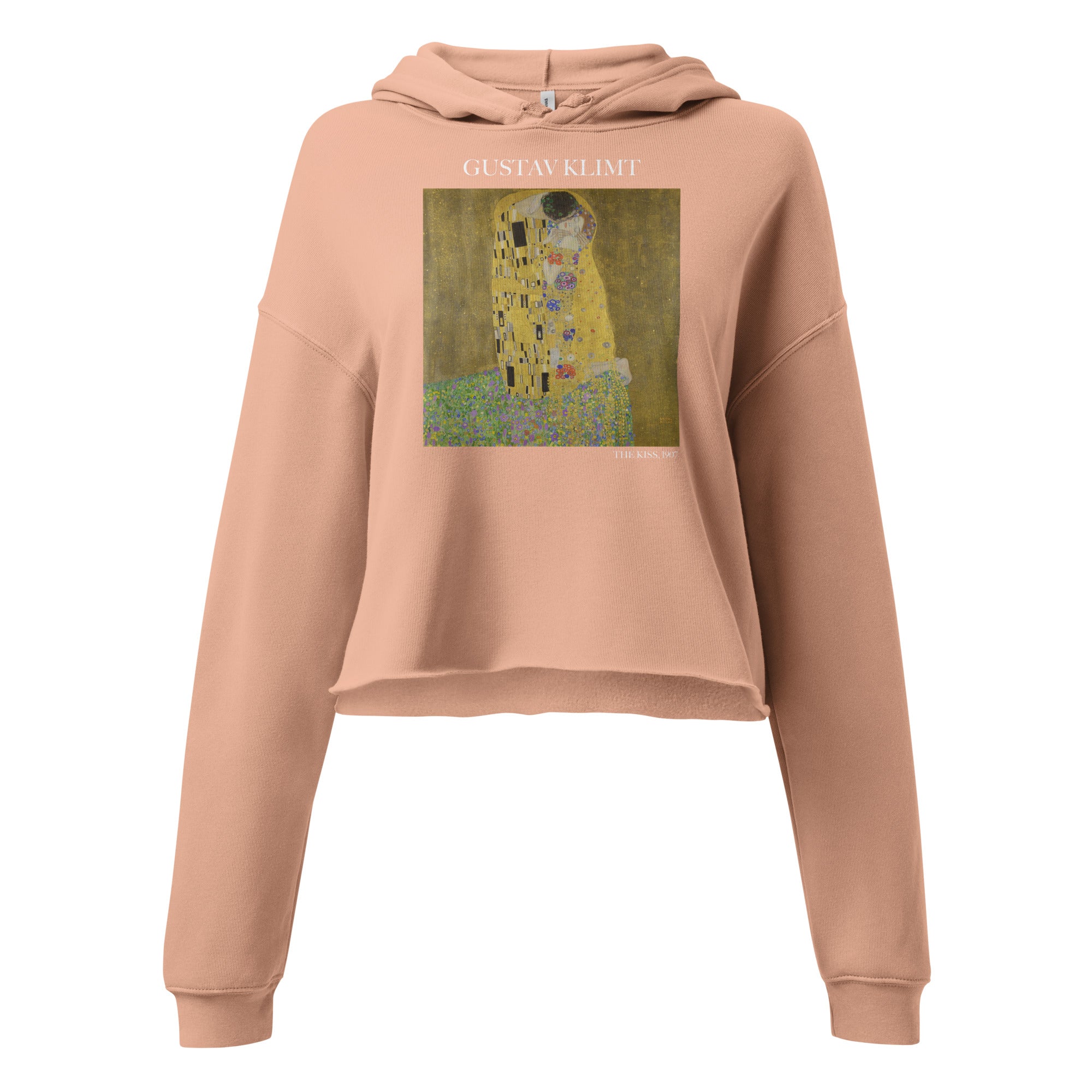 Gustav Klimt 'The Kiss' Famous Painting Cropped Hoodie | Premium Art Cropped Hoodie