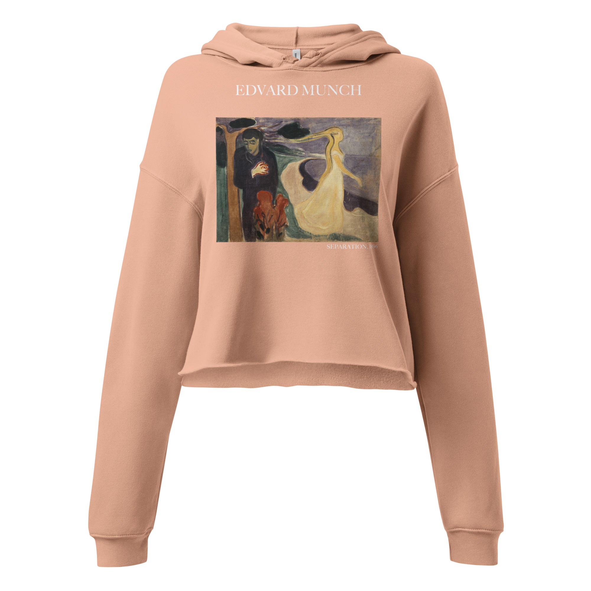Edvard Munch 'Separation' Famous Painting Cropped Hoodie | Premium Art Cropped Hoodie