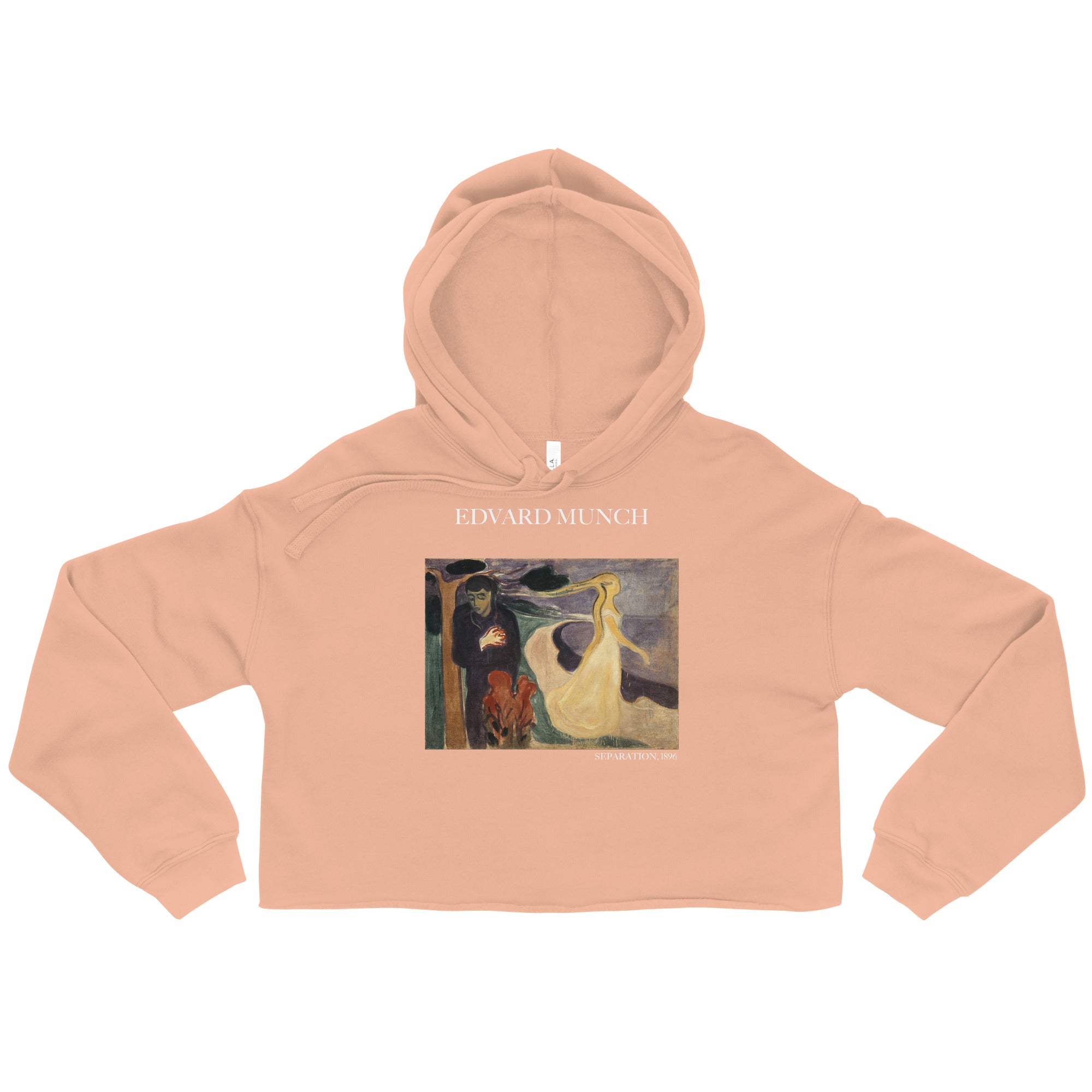 Edvard Munch 'Separation' Famous Painting Cropped Hoodie | Premium Art Cropped Hoodie