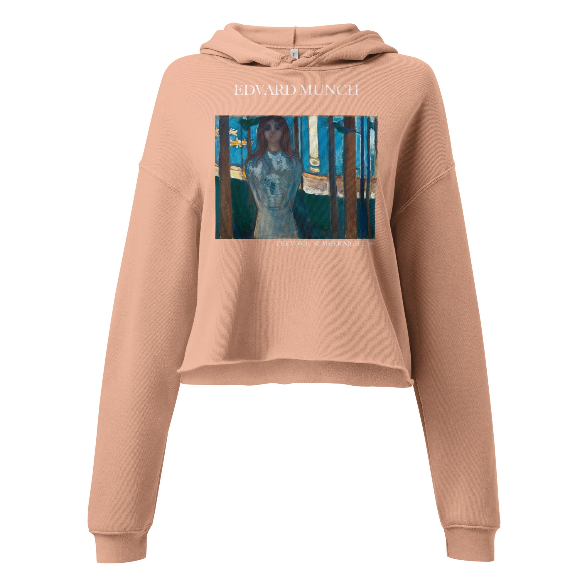Edvard Munch 'The Voice, Summer Night' Famous Painting Cropped Hoodie | Premium Art Cropped Hoodie