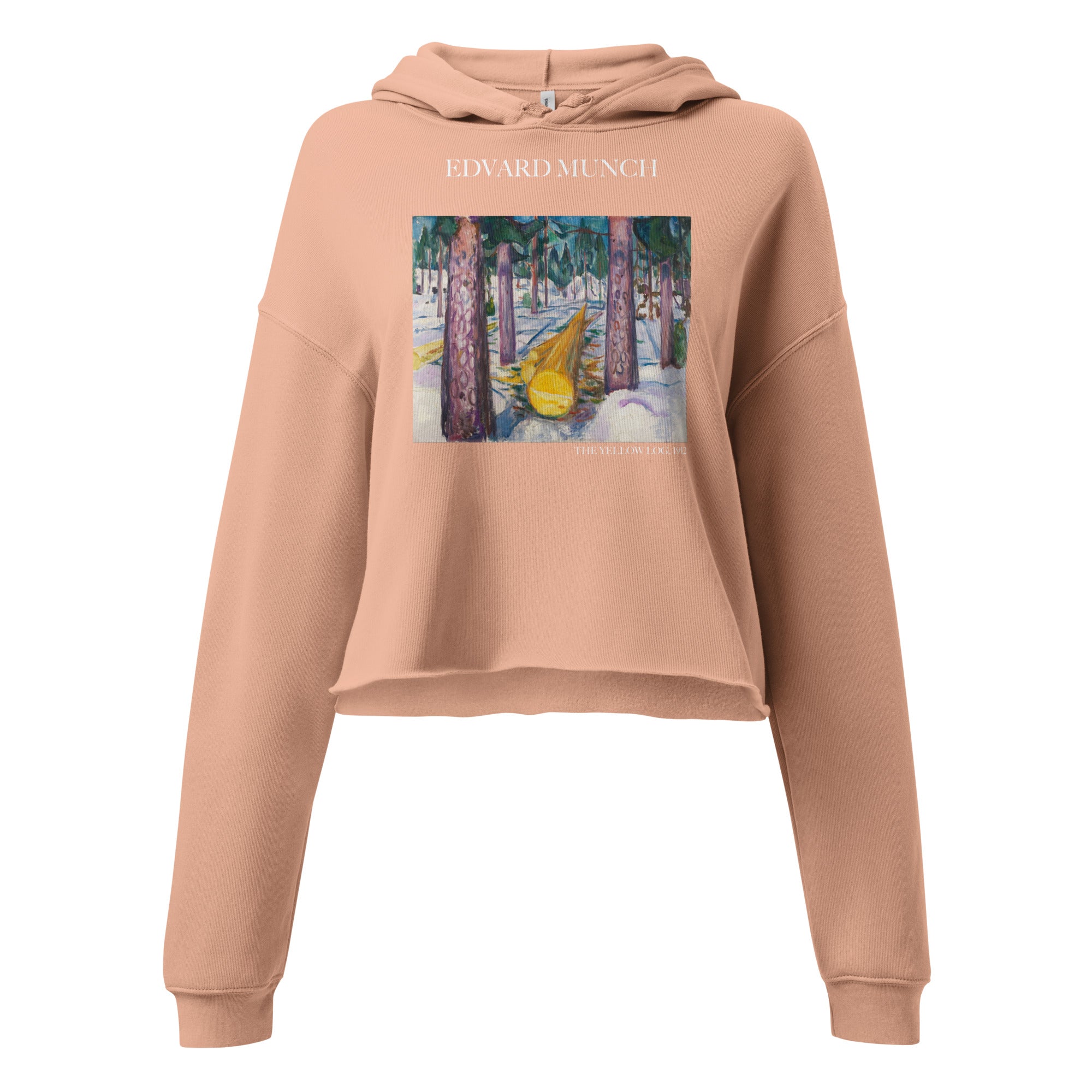 Kurzer Hoodie „Der gelbe Baumstamm“ von Edvard Munch, berühmtes Gemälde | Kurzer Hoodie mit Premium-Kunstmotiv