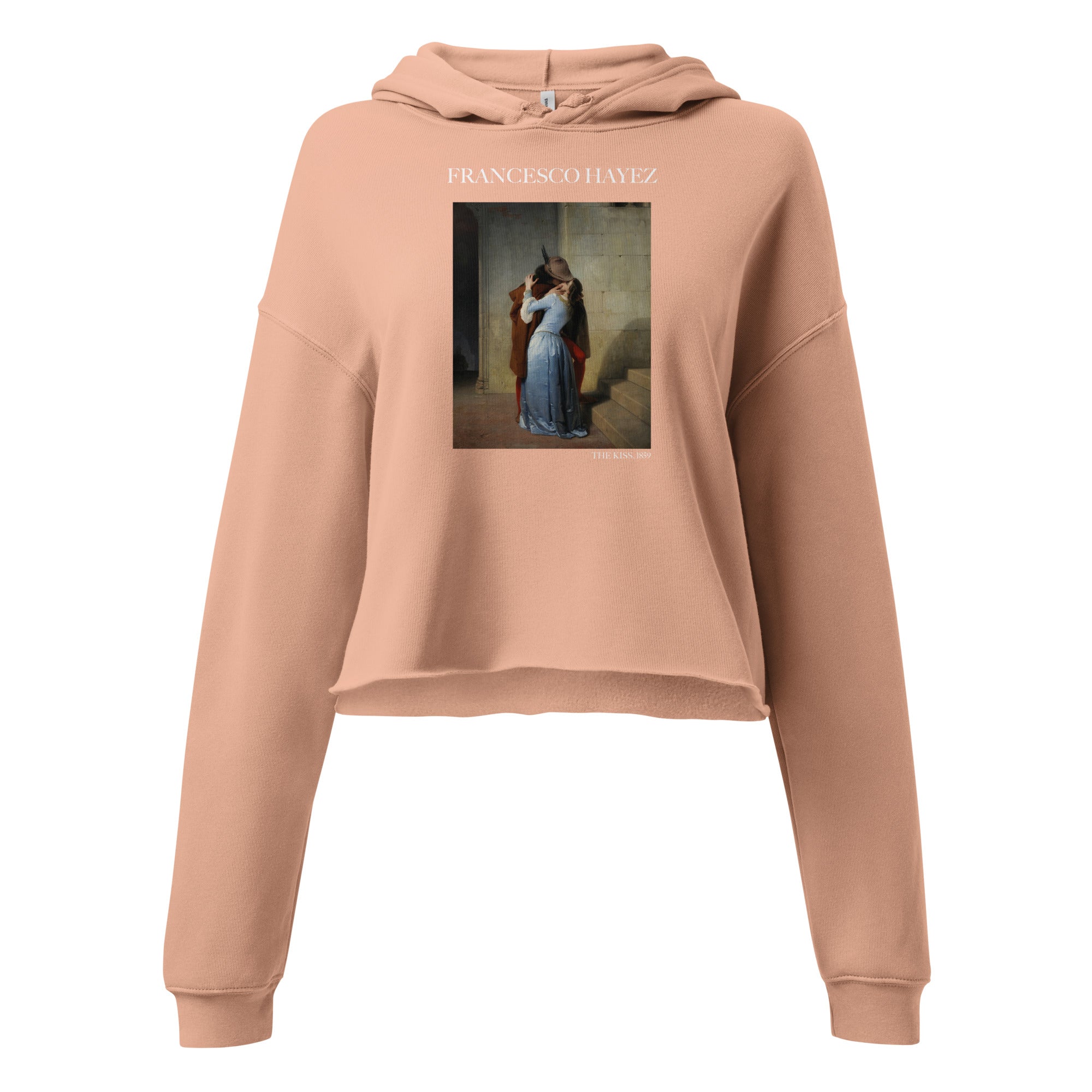 Francesco Hayez 'The Kiss' Famous Painting Cropped Hoodie | Premium Art Cropped Hoodie