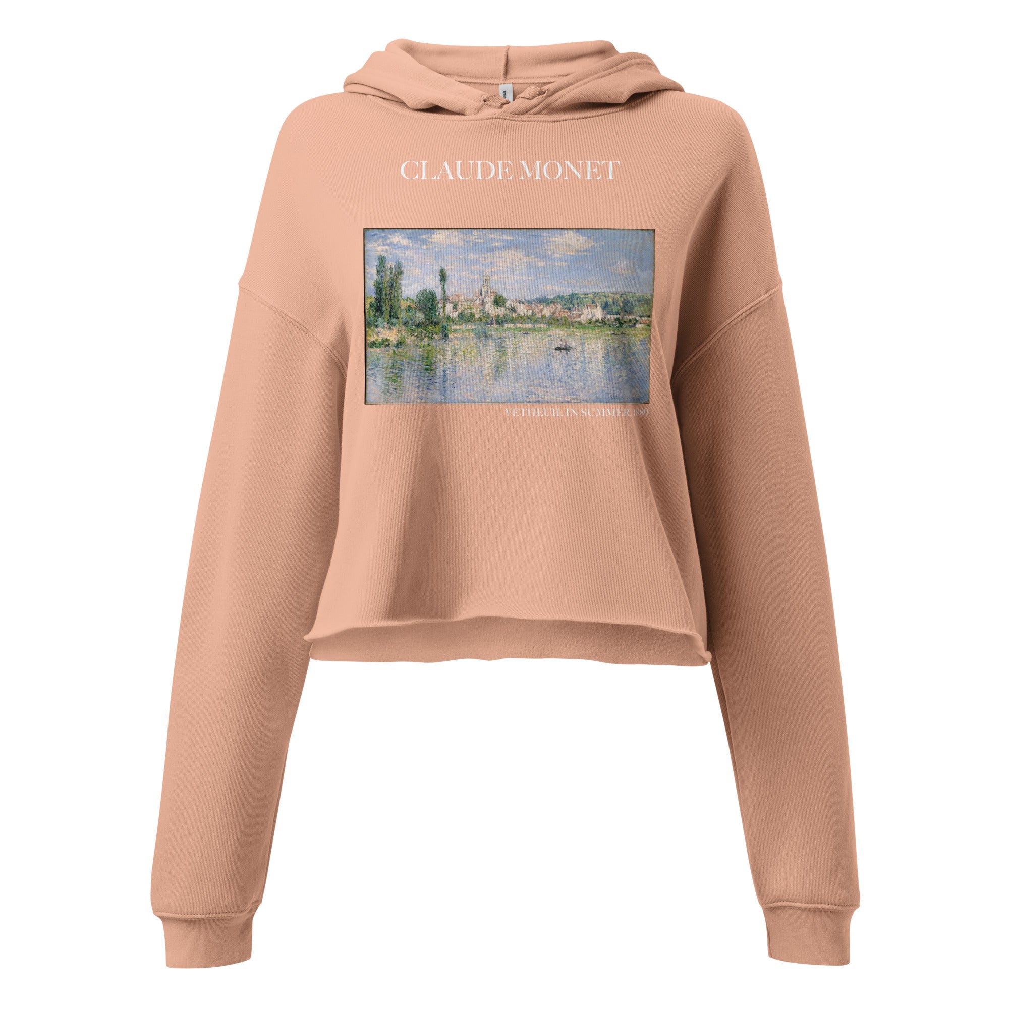 Claude Monet 'Vetheuil in Summer' Famous Painting Cropped Hoodie | Premium Art Cropped Hoodie