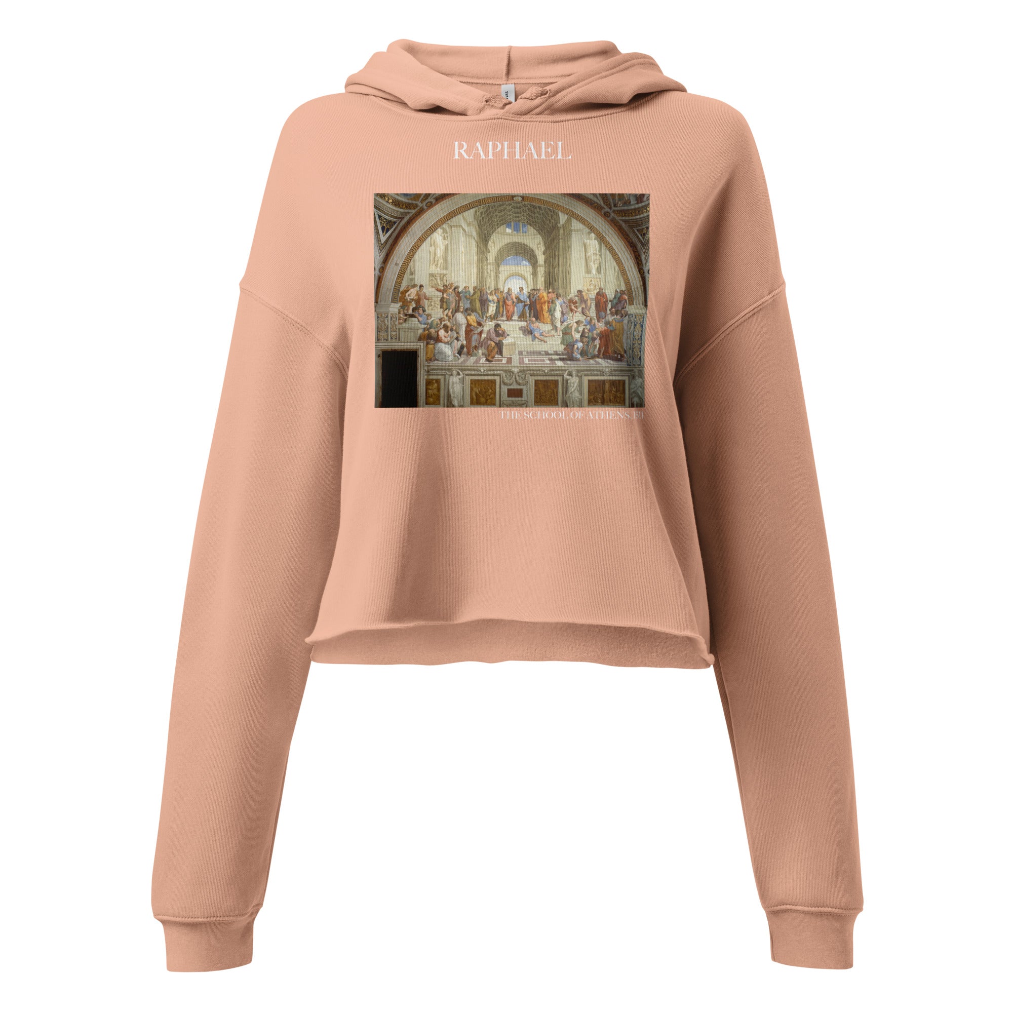 Kurzer Hoodie mit berühmtem Gemälde „Die Schule von Athen“ von Raphael | Kurzer Hoodie mit Premium-Kunstmotiv