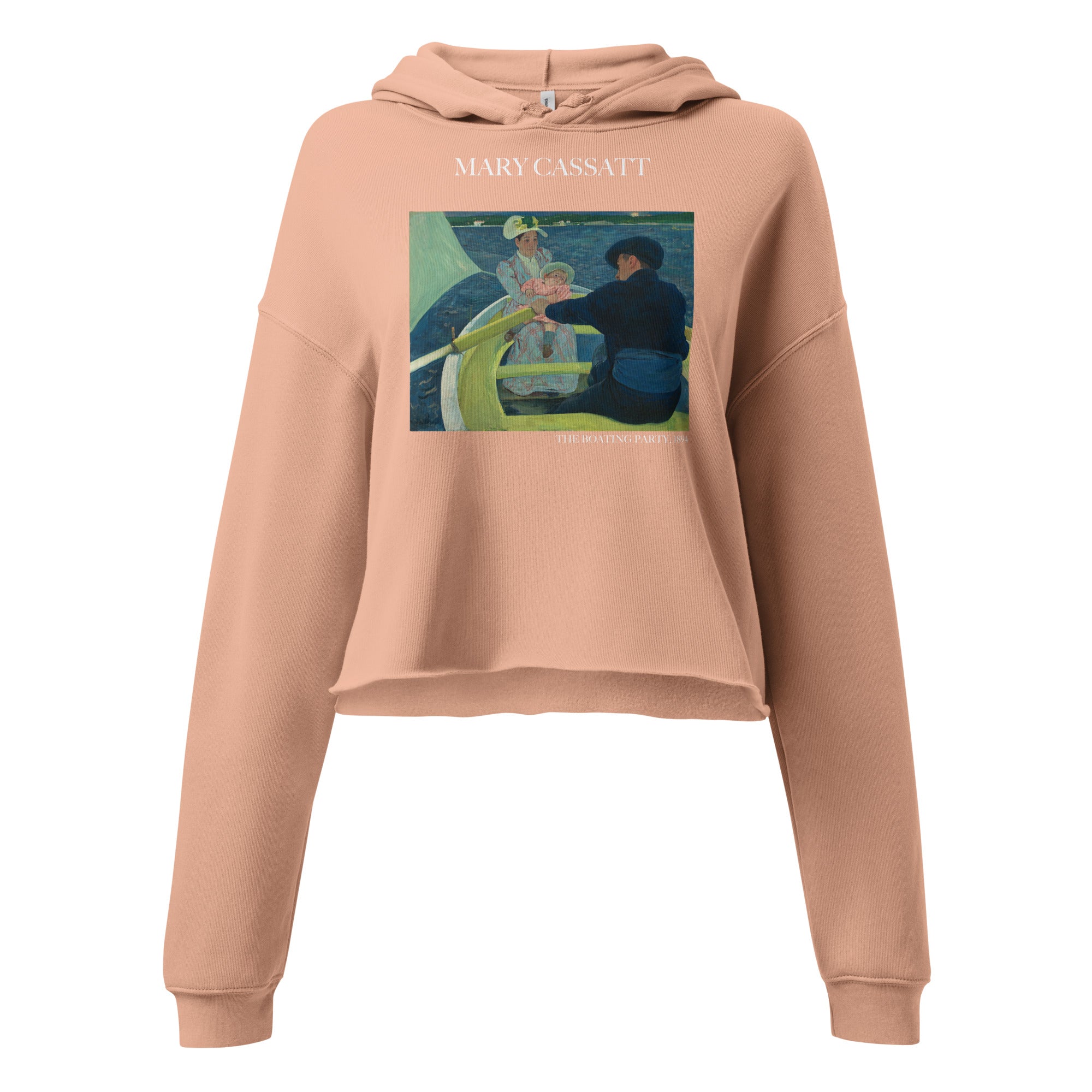 Mary Cassatt 'The Boating Party' Famous Painting Cropped Hoodie | Premium Art Cropped Hoodie