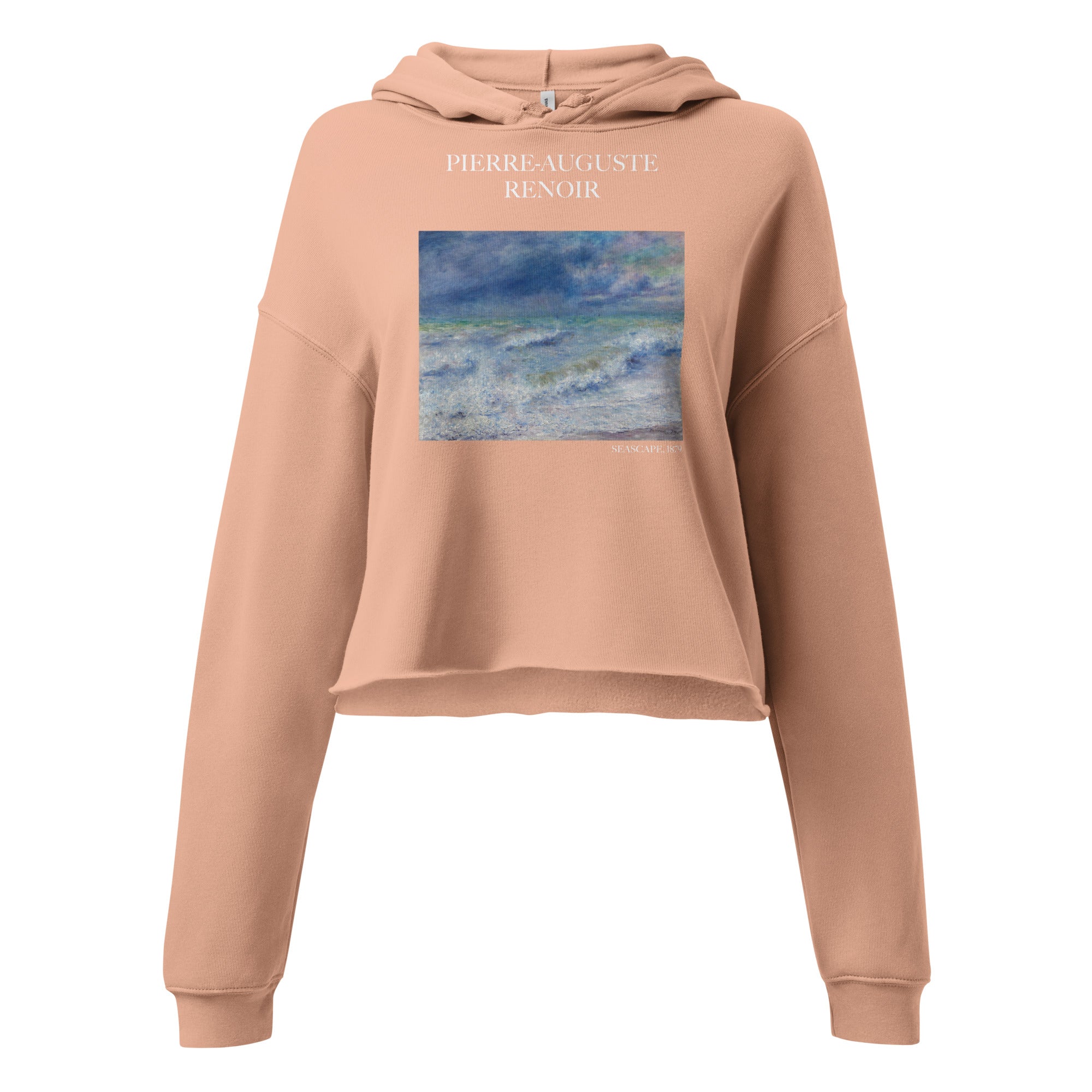 Pierre-Auguste Renoir 'Seascape' Famous Painting Cropped Hoodie | Premium Art Cropped Hoodie