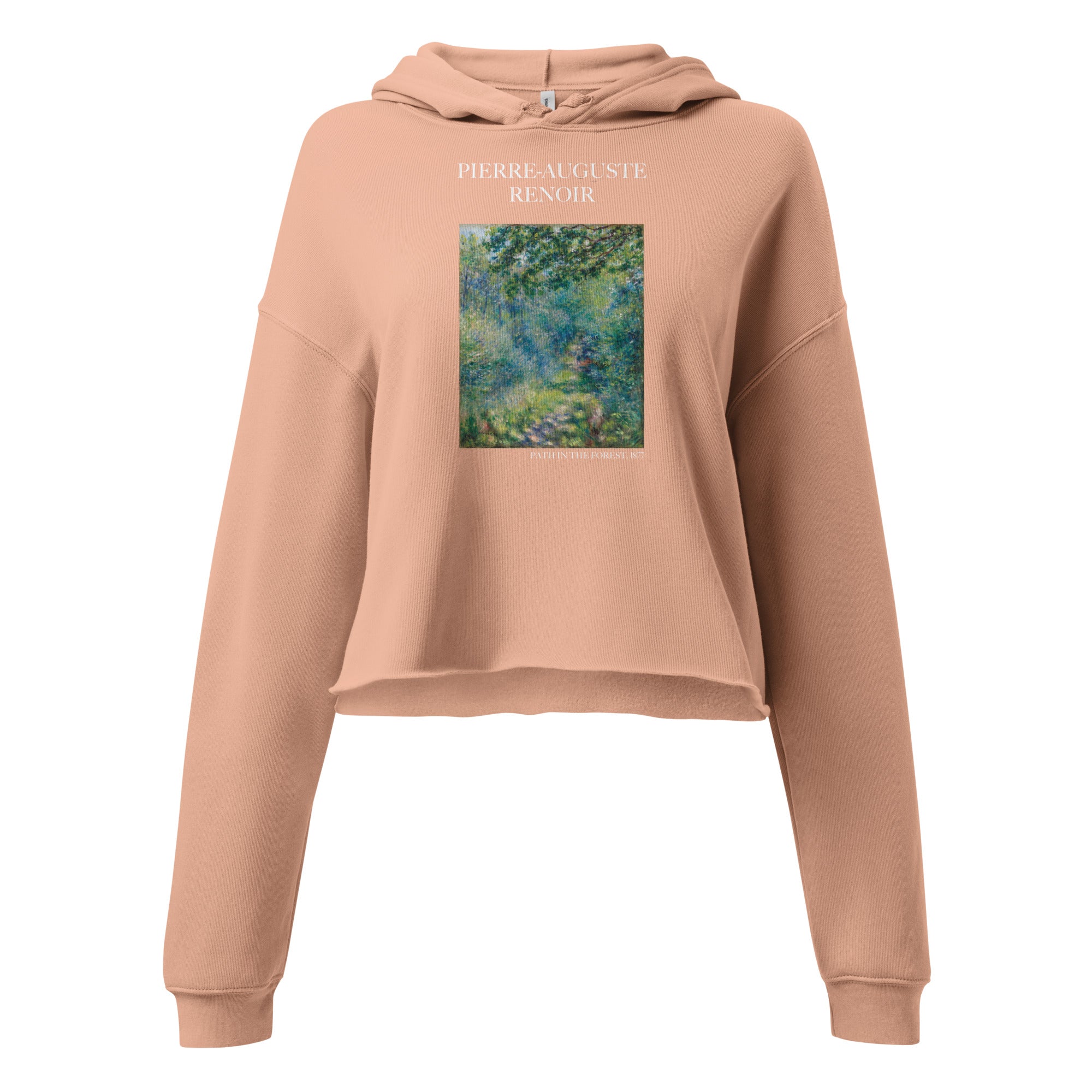 Pierre-Auguste Renoir 'Path in the Forest' Famous Painting Cropped Hoodie | Premium Art Cropped Hoodie