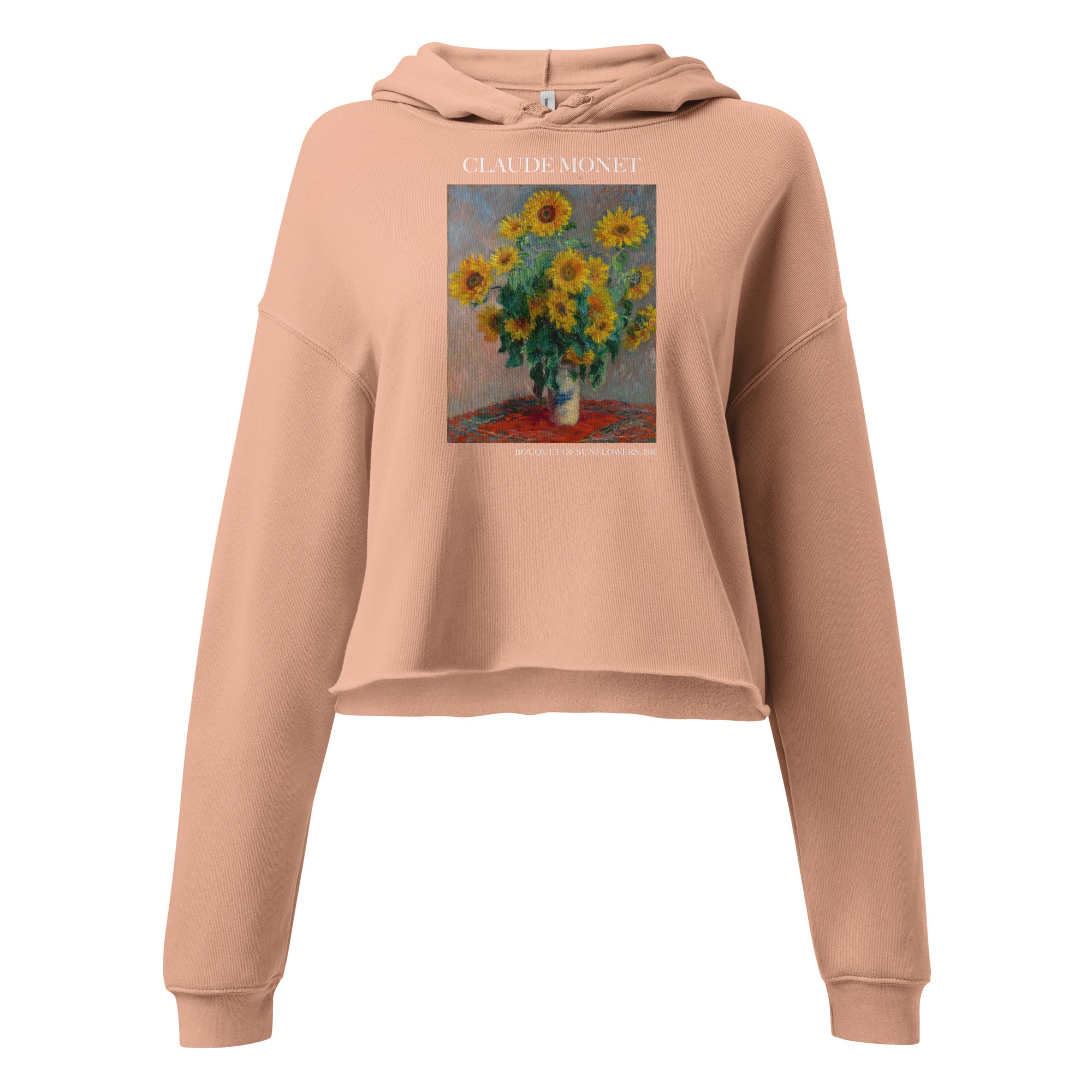 Claude Monet 'Bouquet of Sunflowers' Famous Painting Cropped Hoodie | Premium Art Cropped Hoodie