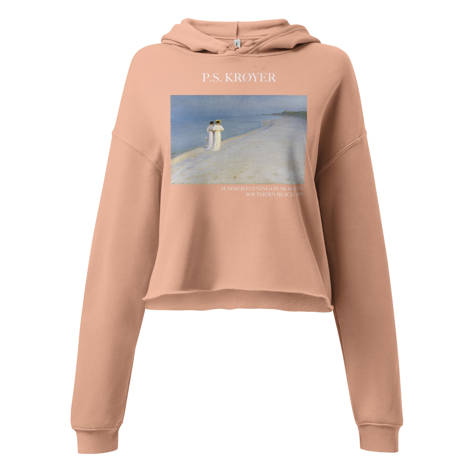 P.S. Krøyer 'Summer Evening on Skagen's Southern Beach' Famous Painting Cropped Hoodie | Premium Art Cropped Hoodie