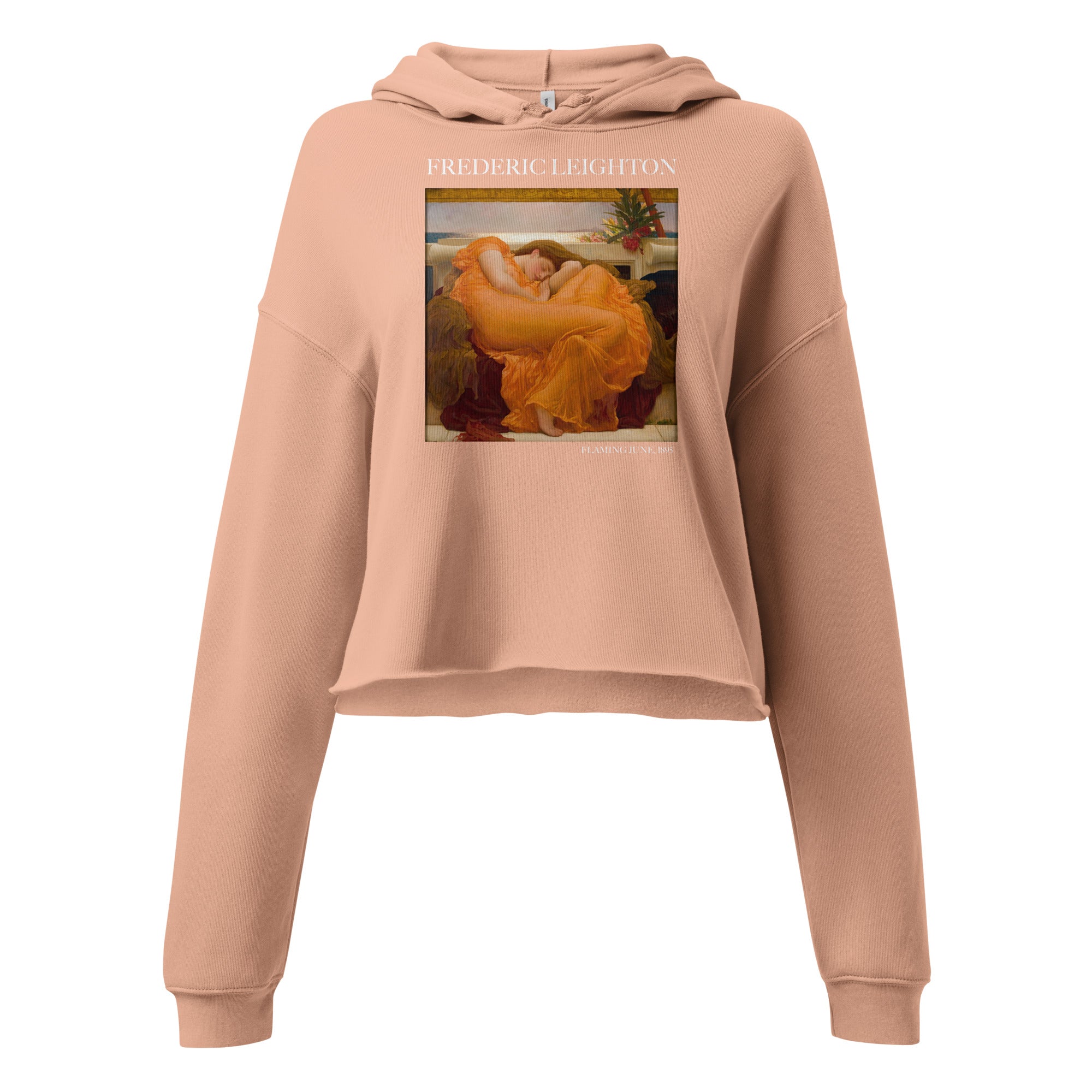 Frederic Leighton 'Flaming June' Famous Painting Cropped Hoodie | Premium Art Cropped Hoodie