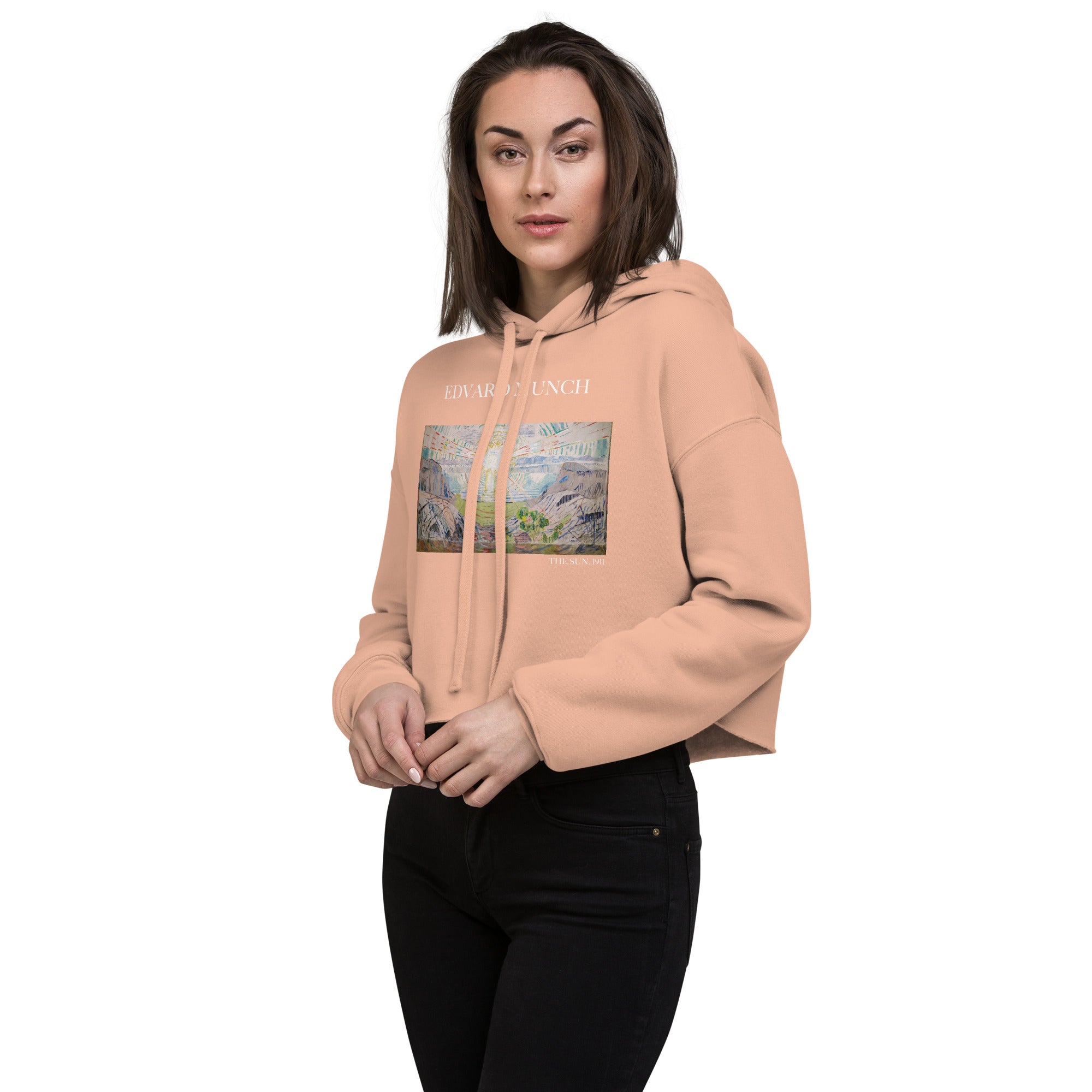 Edvard Munch 'The Sun' Famous Painting Cropped Hoodie | Premium Art Cropped Hoodie