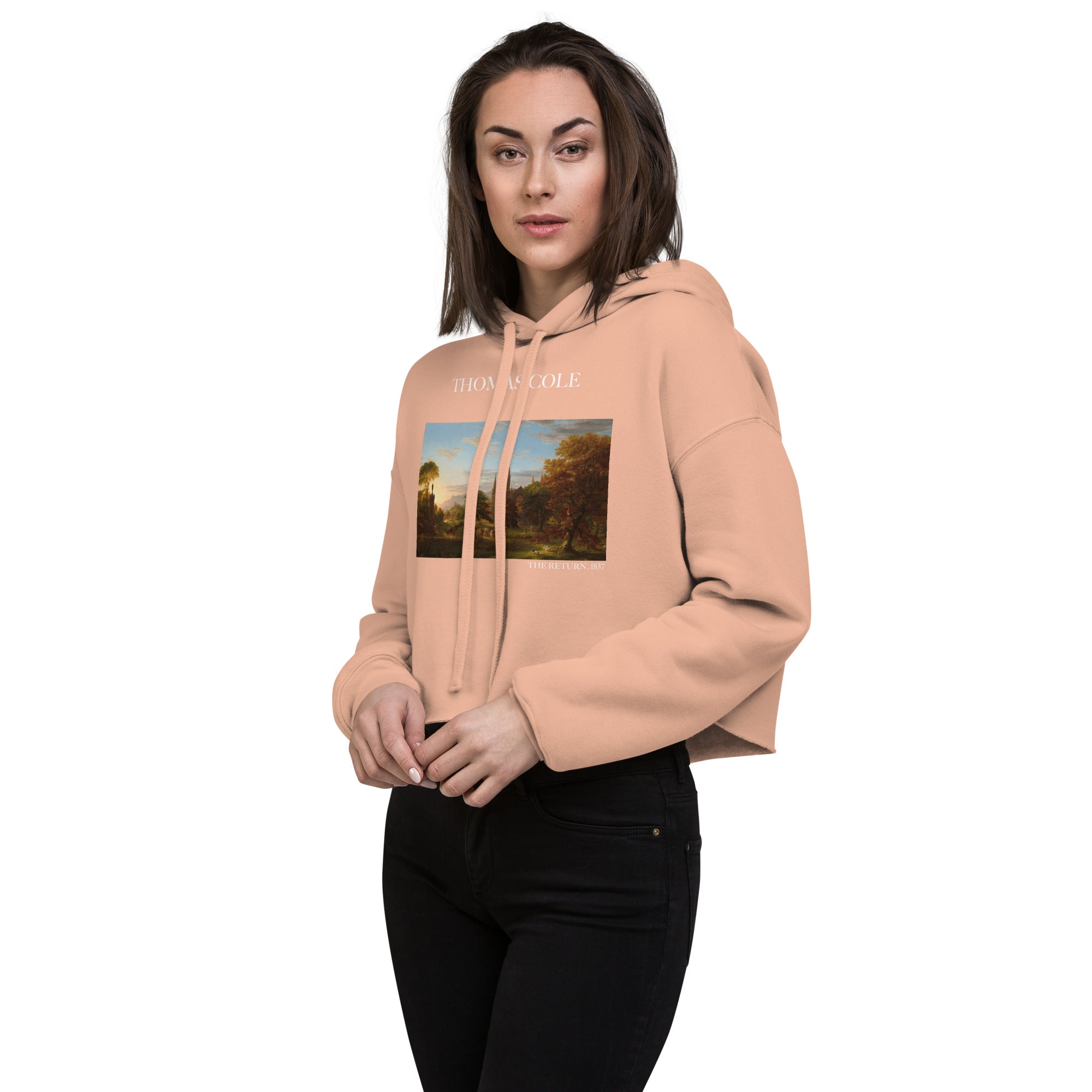 Thomas Cole 'The Return' Famous Painting Cropped Hoodie | Premium Art Cropped Hoodie