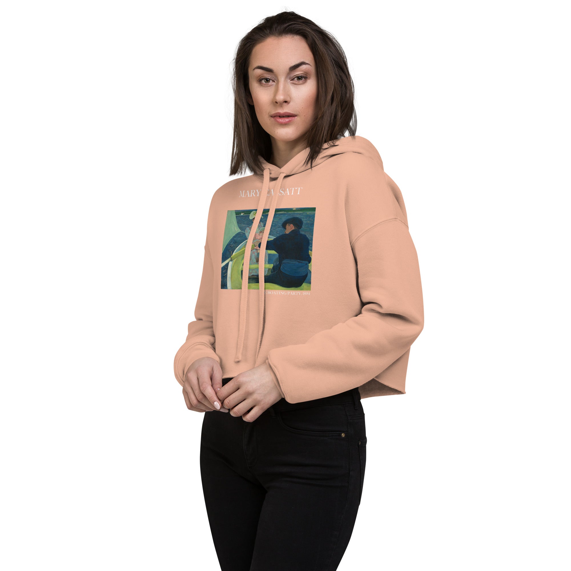 Kurzer Hoodie mit berühmtem Gemälde „The Boating Party“ von Mary Cassatt | Kurzer Hoodie mit Premium-Kunstmotiv