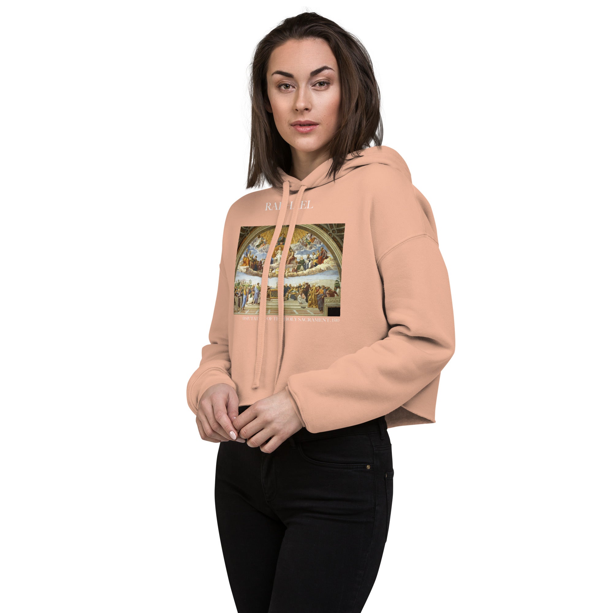 Raphael 'Disputation of the Holy Sacrament' Famous Painting Cropped Hoodie | Premium Art Cropped Hoodie