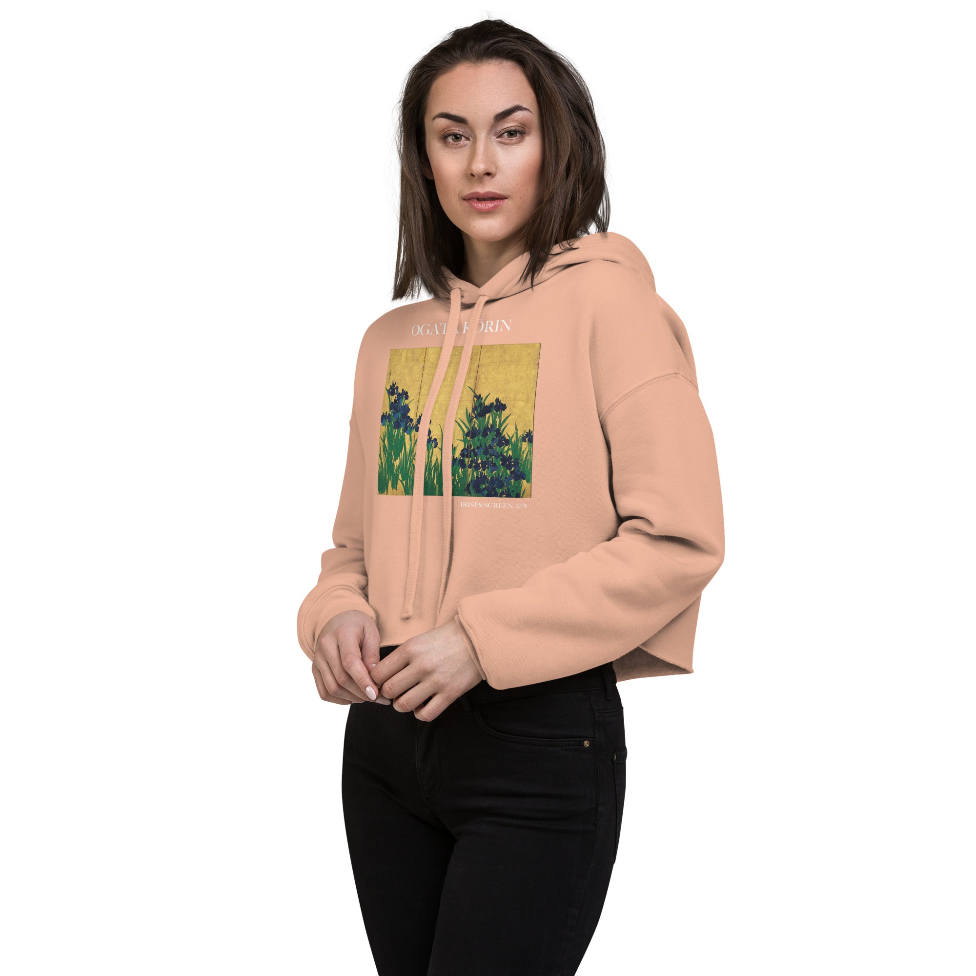 Kurzer Hoodie mit berühmtem Gemälde „Flaming June“ von Frederic Leighton | Kurzer Hoodie mit Premium-Kunstmotiv