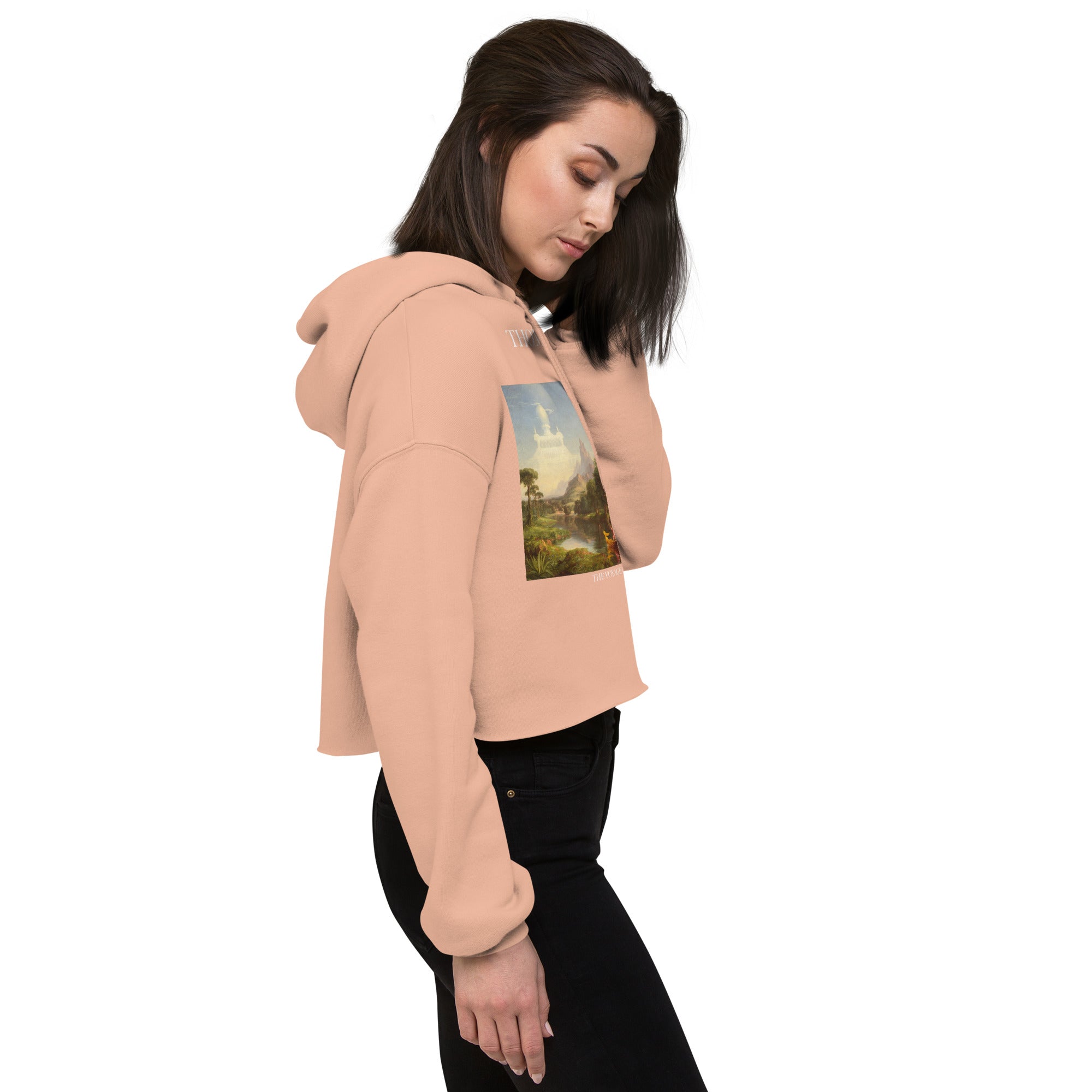 Thomas Cole 'The Voyage of Life: Youth' Famous Painting Cropped Hoodie | Premium Art Cropped Hoodie