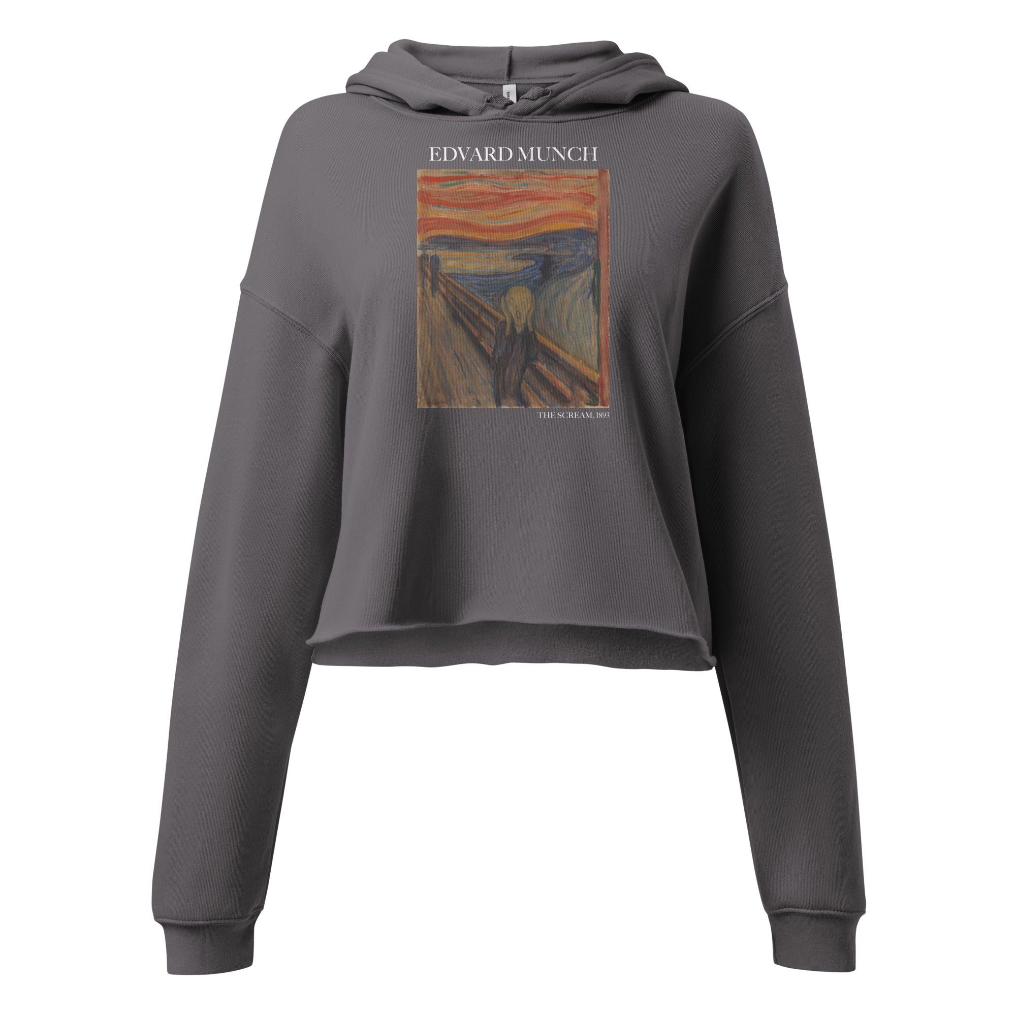 Edvard Munch 'The Scream' Famous Painting Cropped Hoodie | Premium Art Cropped Hoodie