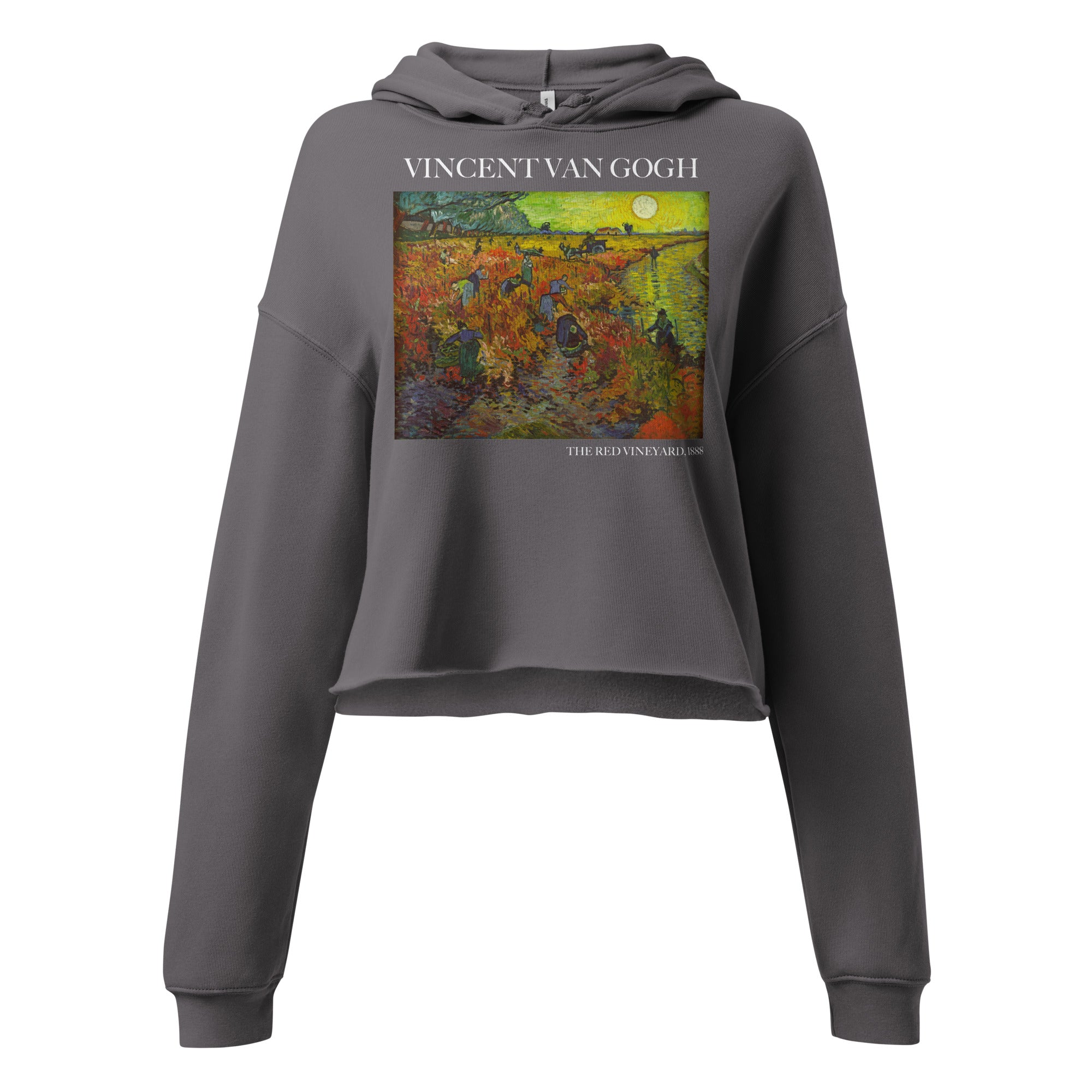 Vincent van Gogh 'The Red Vineyard' Famous Painting Cropped Hoodie | Premium Art Cropped Hoodie