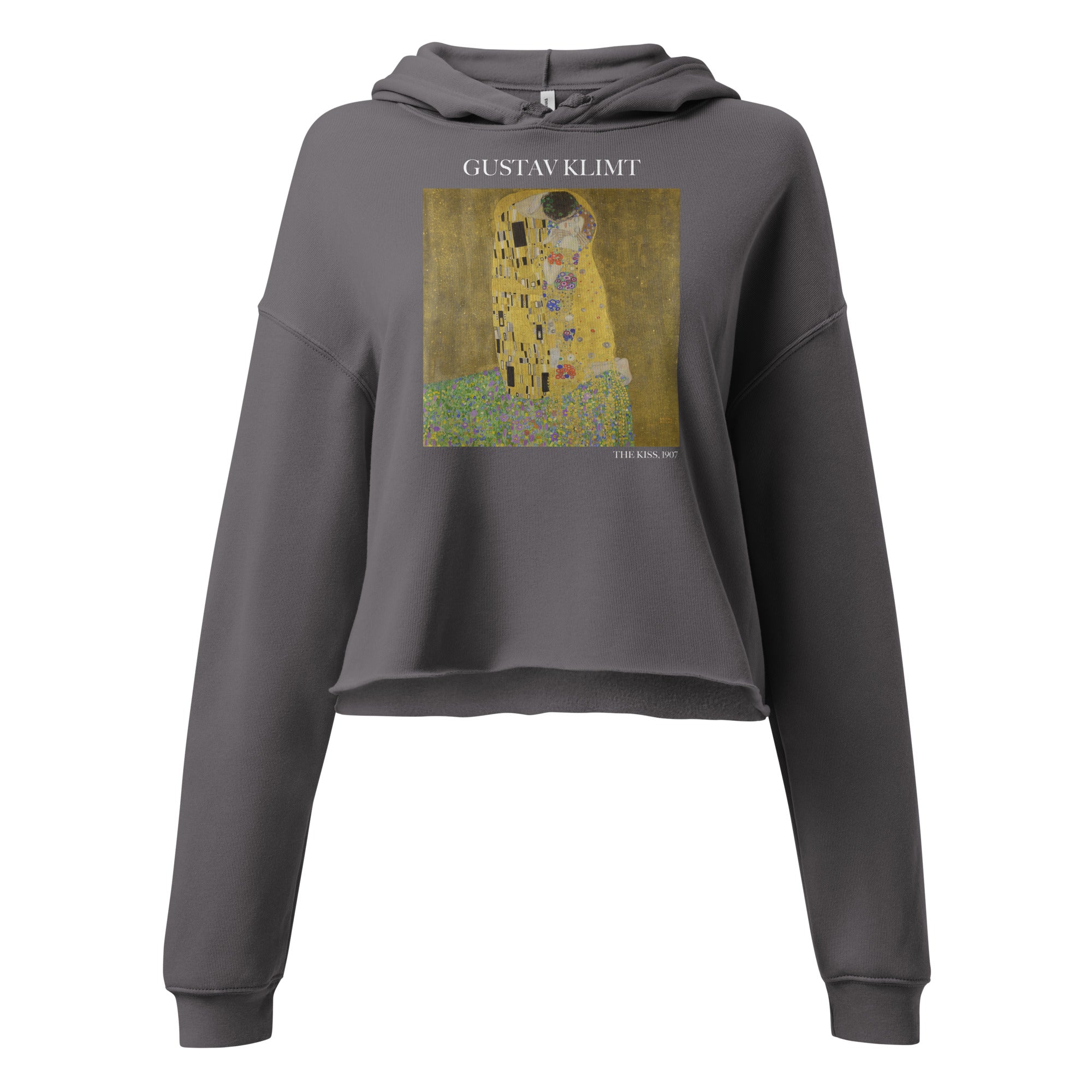 Gustav Klimt 'The Kiss' Famous Painting Cropped Hoodie | Premium Art Cropped Hoodie