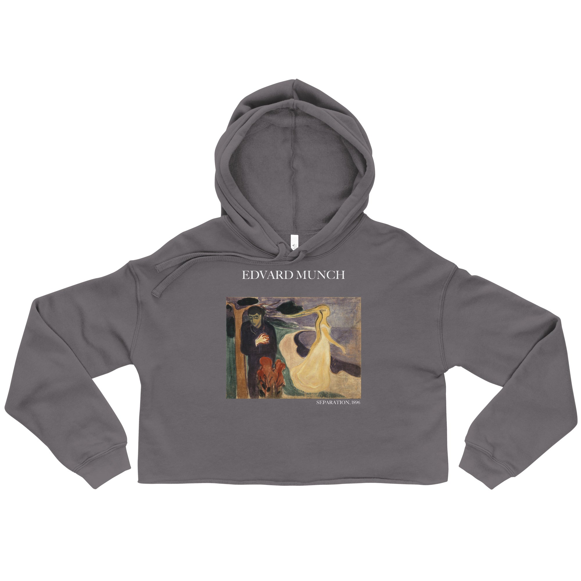 Edvard Munch 'Separation' Famous Painting Cropped Hoodie | Premium Art Cropped Hoodie