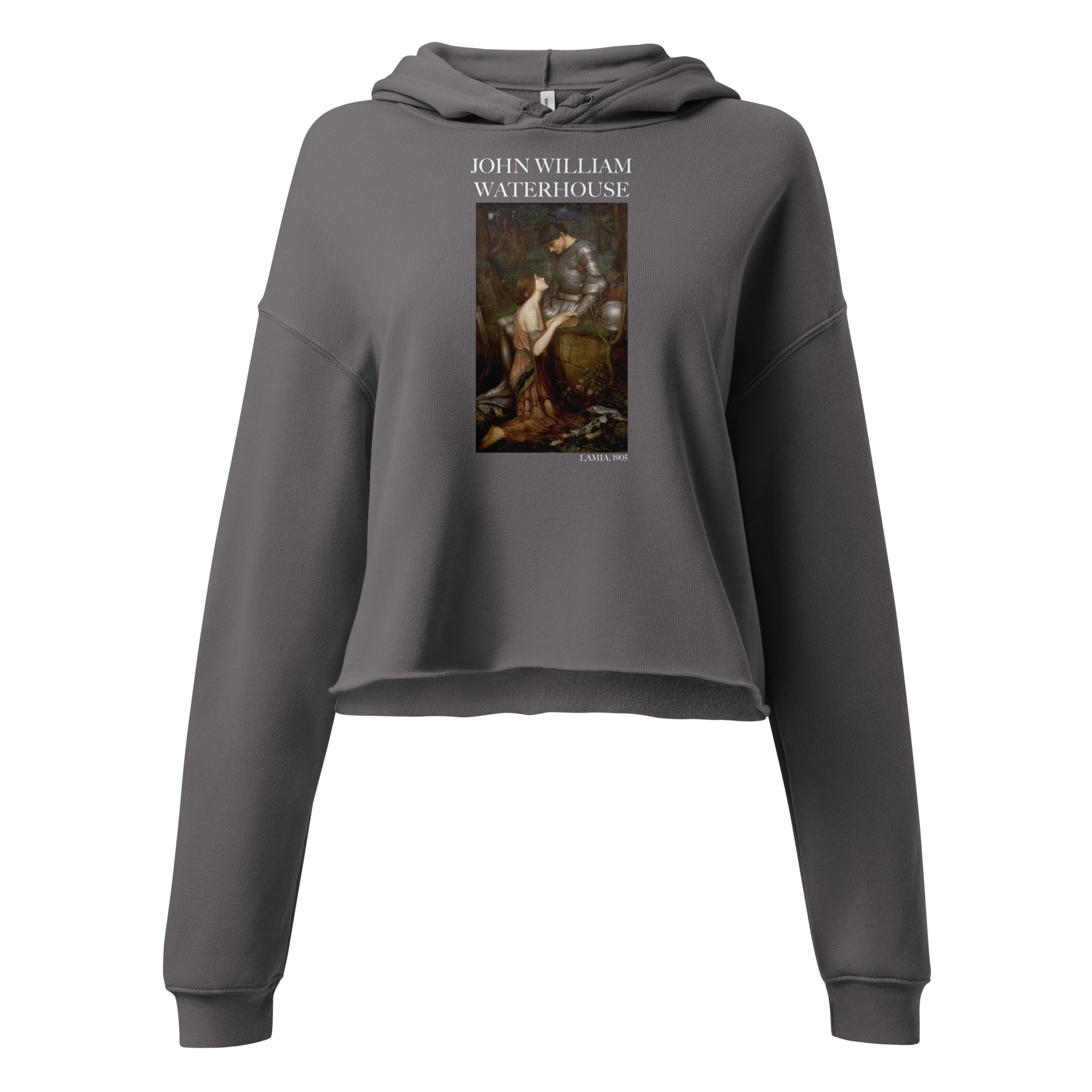 John William Waterhouse 'Lamia' Famous Painting Cropped Hoodie | Premium Art Cropped Hoodie