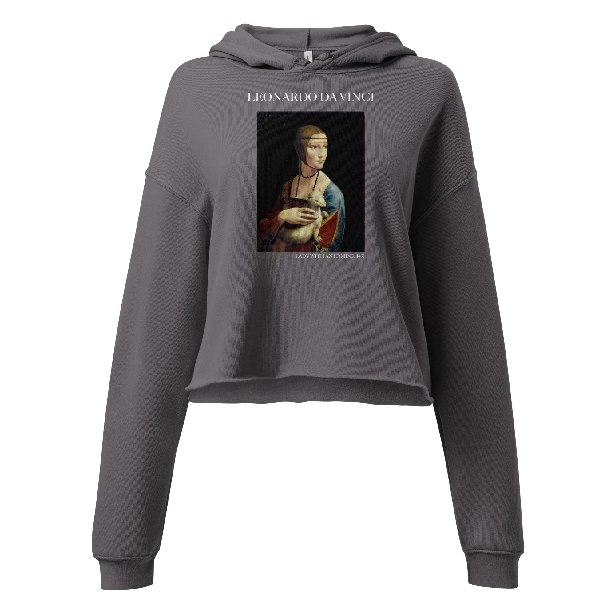 Kurzer Hoodie „Die Dame mit dem Hermelin“ von Leonardo da Vinci, berühmtes Gemälde | Kurzer Hoodie mit Premium-Kunstmotiv