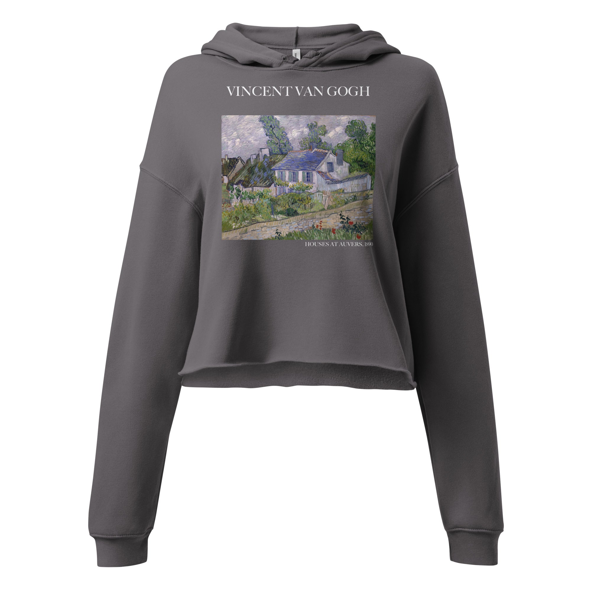 Kurzer Hoodie „Häuser bei Auvers“ von Vincent van Gogh, berühmtes Gemälde | Kurzer Hoodie mit Premium-Kunstmotiv