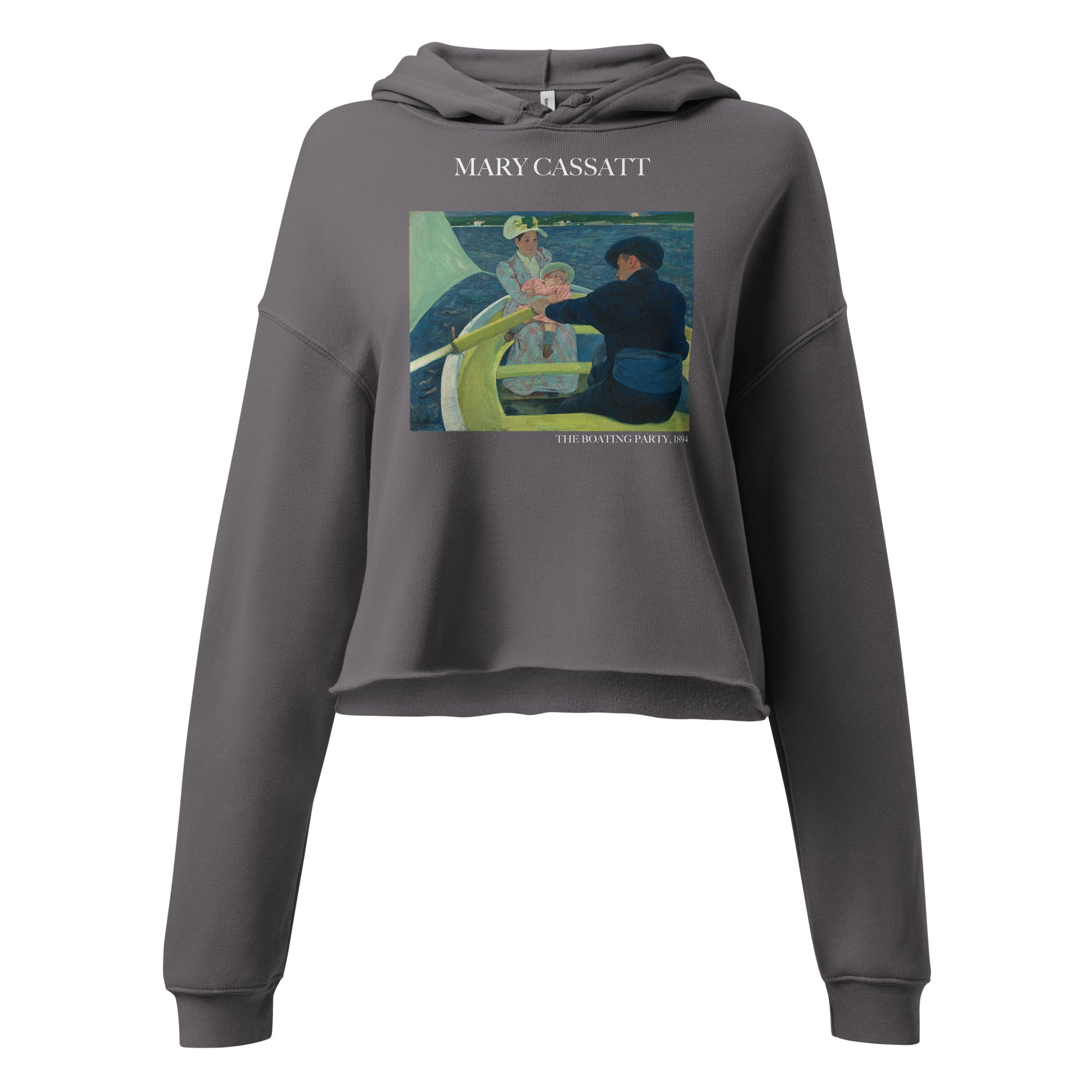 Mary Cassatt 'The Boating Party' Famous Painting Cropped Hoodie | Premium Art Cropped Hoodie