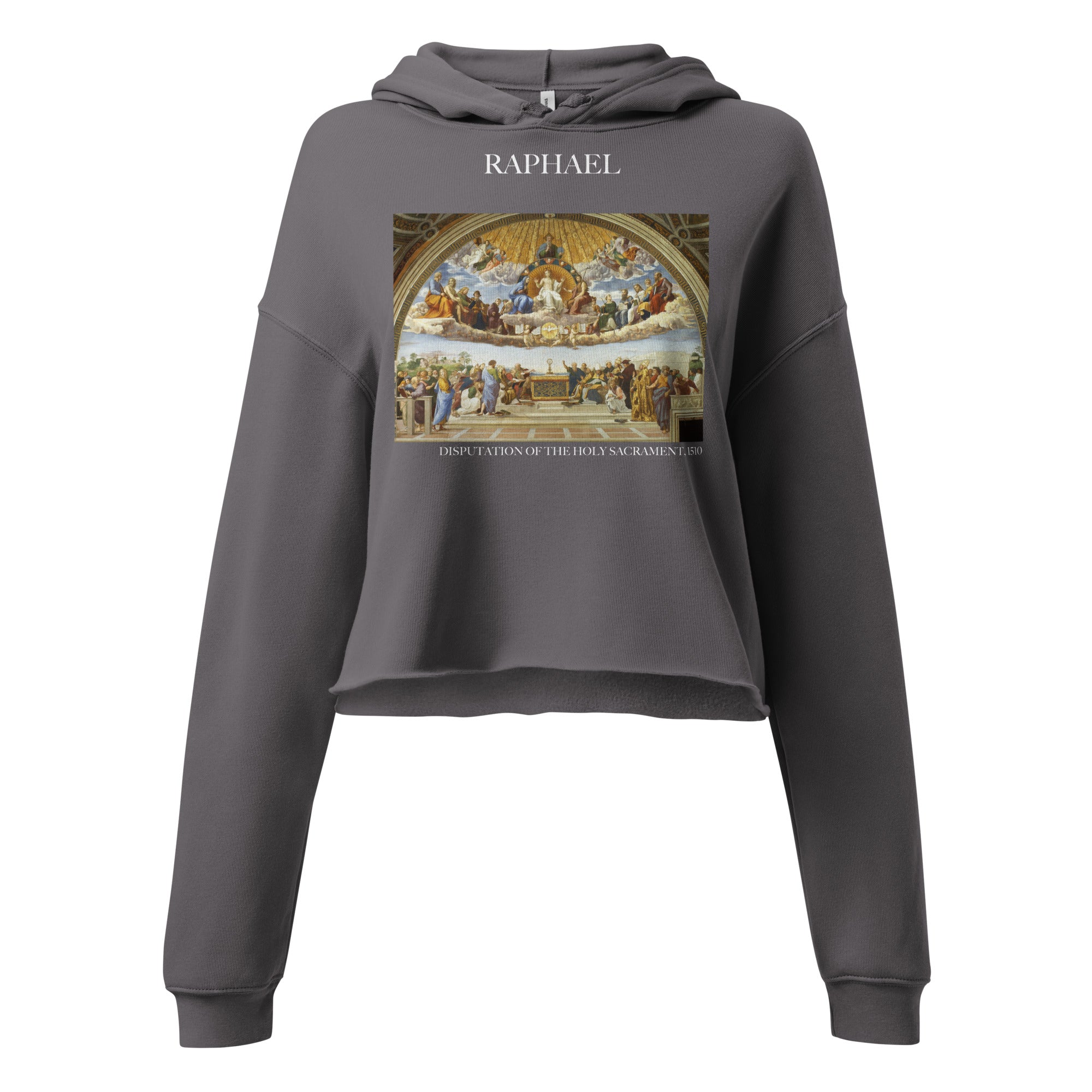 Raphael 'Disputation of the Holy Sacrament' Famous Painting Cropped Hoodie | Premium Art Cropped Hoodie