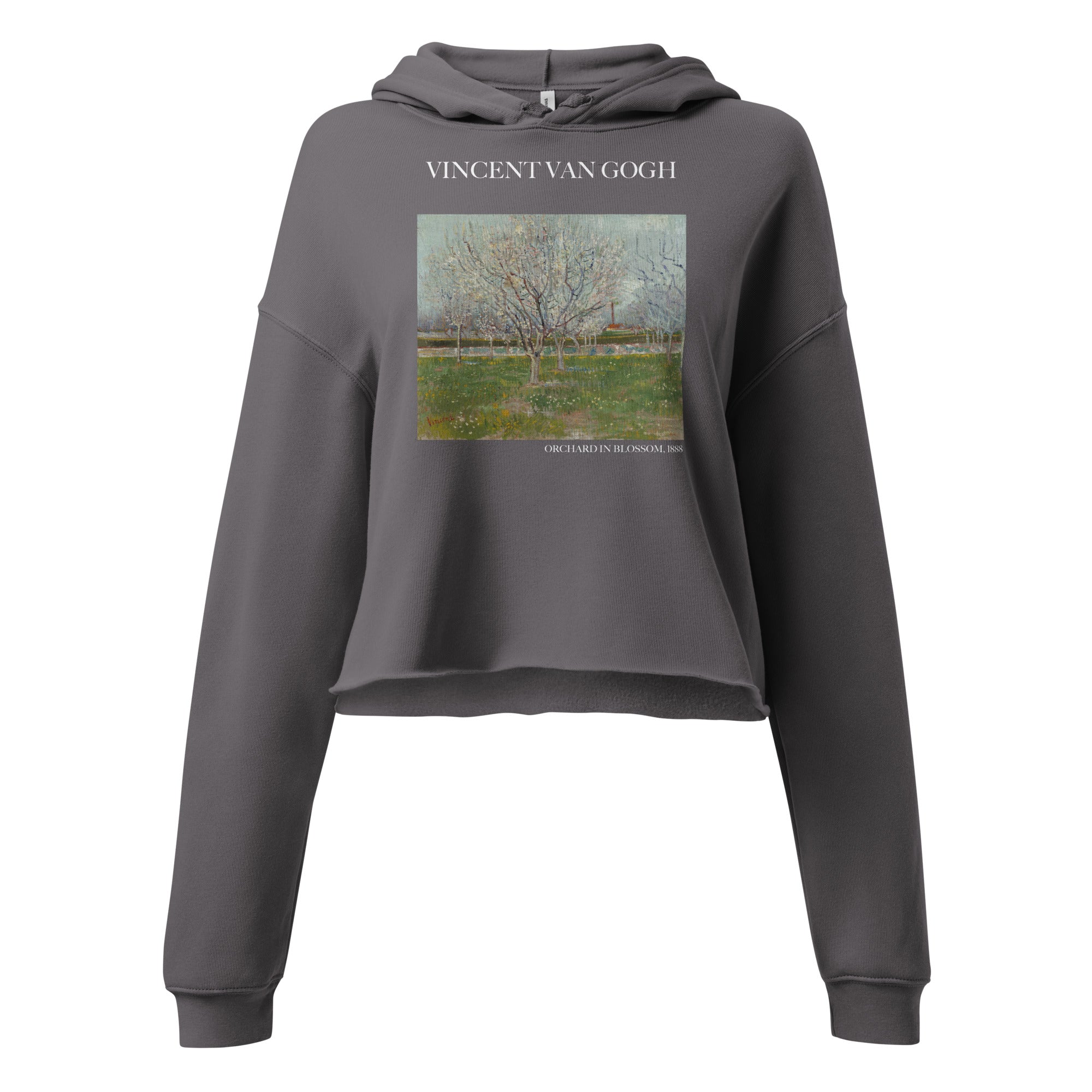 Vincent van Gogh 'Orchard in Blossom' Famous Painting Cropped Hoodie | Premium Art Cropped Hoodie