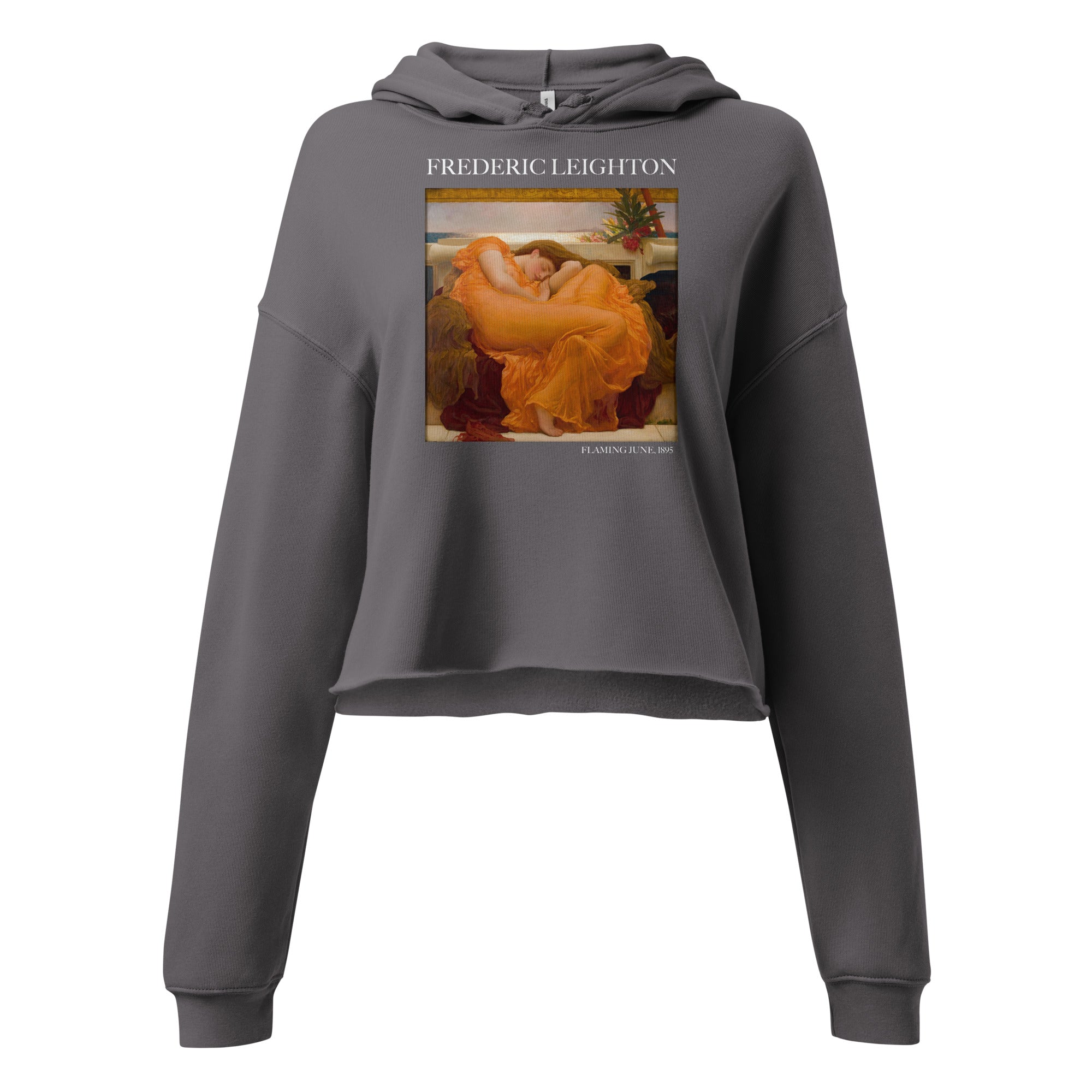 Frederic Leighton 'Flaming June' Famous Painting Cropped Hoodie | Premium Art Cropped Hoodie