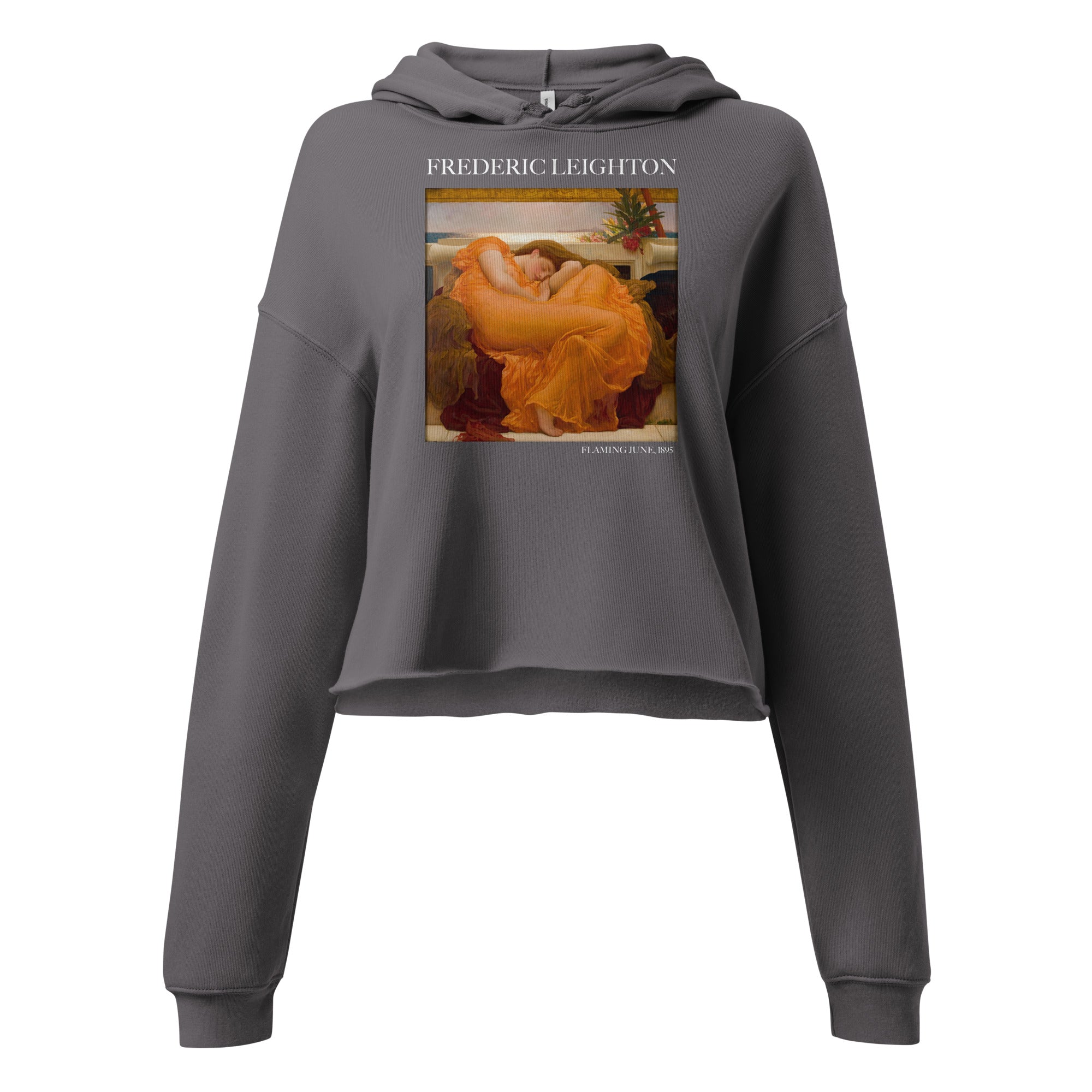 Kurzer Hoodie mit berühmtem Gemälde „Flaming June“ von Frederic Leighton | Kurzer Hoodie mit Premium-Kunstmotiv