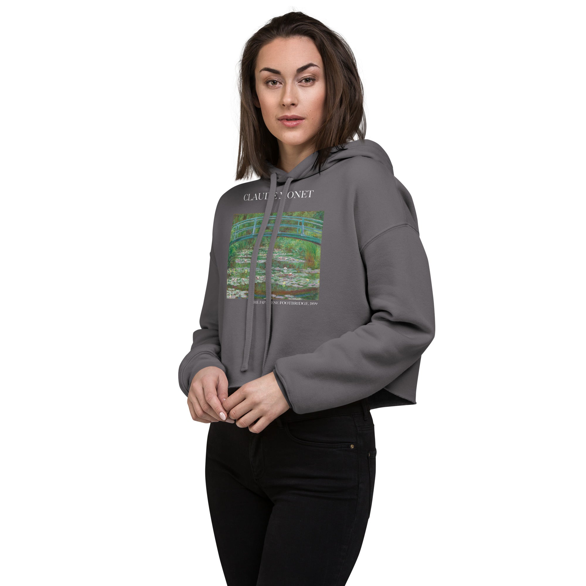 Claude Monet „Die japanische Fußgängerbrücke“, berühmtes Gemälde, kurzer Hoodie | Premium Art, kurzer Hoodie