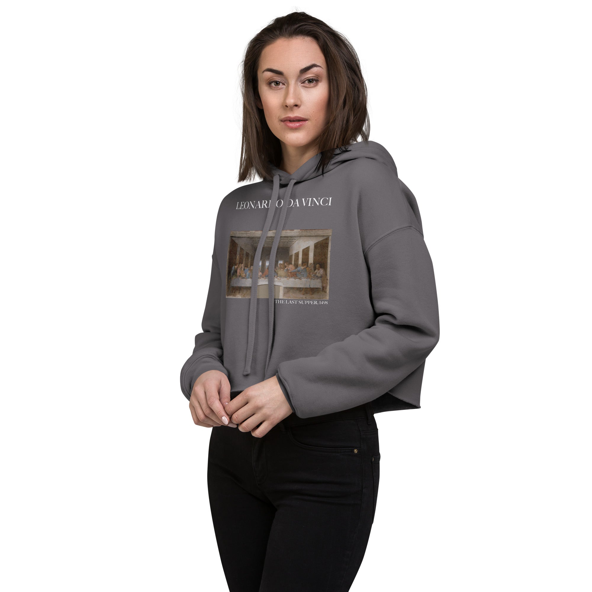 Kurzer Hoodie „Das letzte Abendmahl“ von Leonardo da Vinci, berühmtes Gemälde | Kurzer Hoodie mit Premium-Kunstmotiv