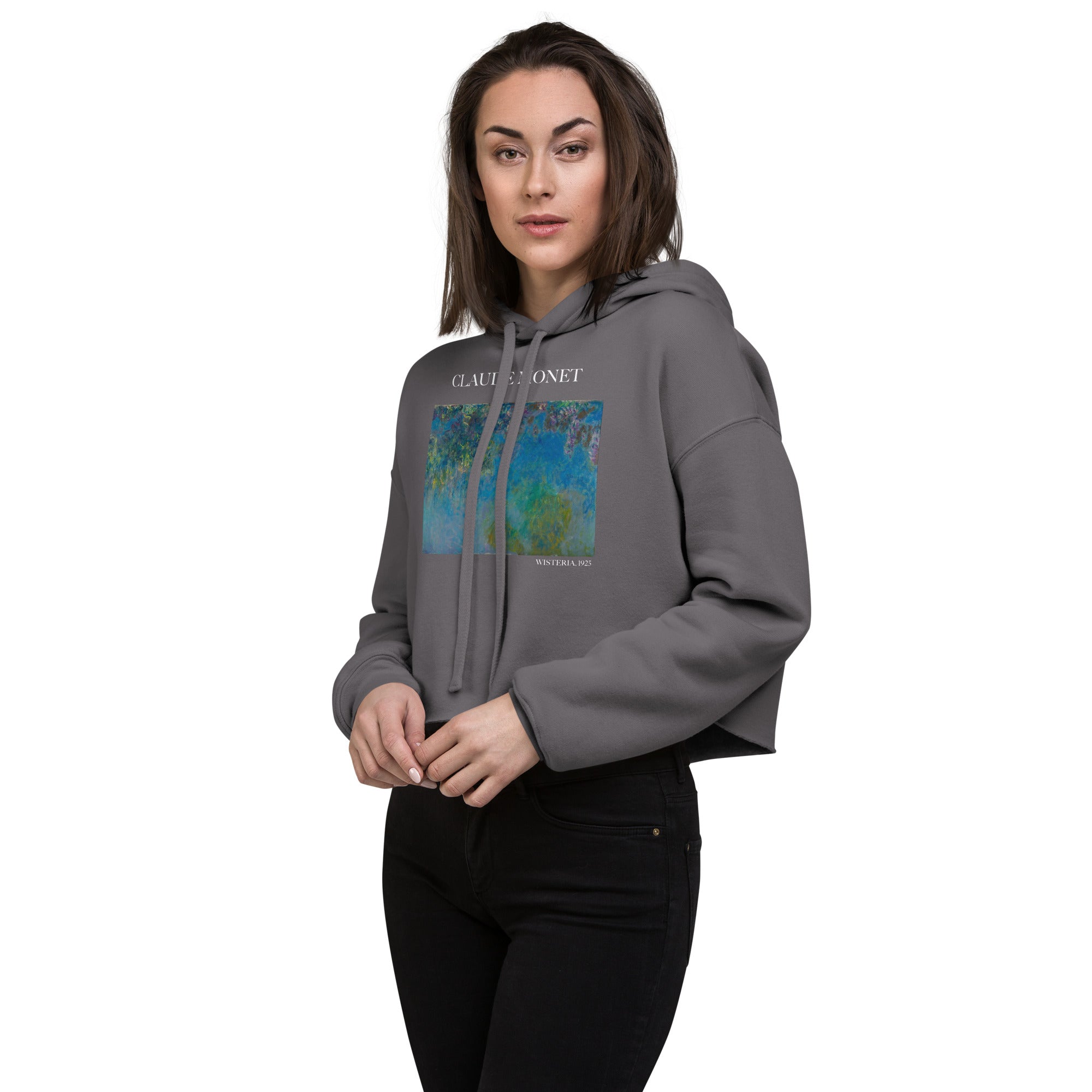 Claude Monet 'Wisteria' Berühmtes Gemälde Kurzer Hoodie | Premium Art Kurzer Hoodie