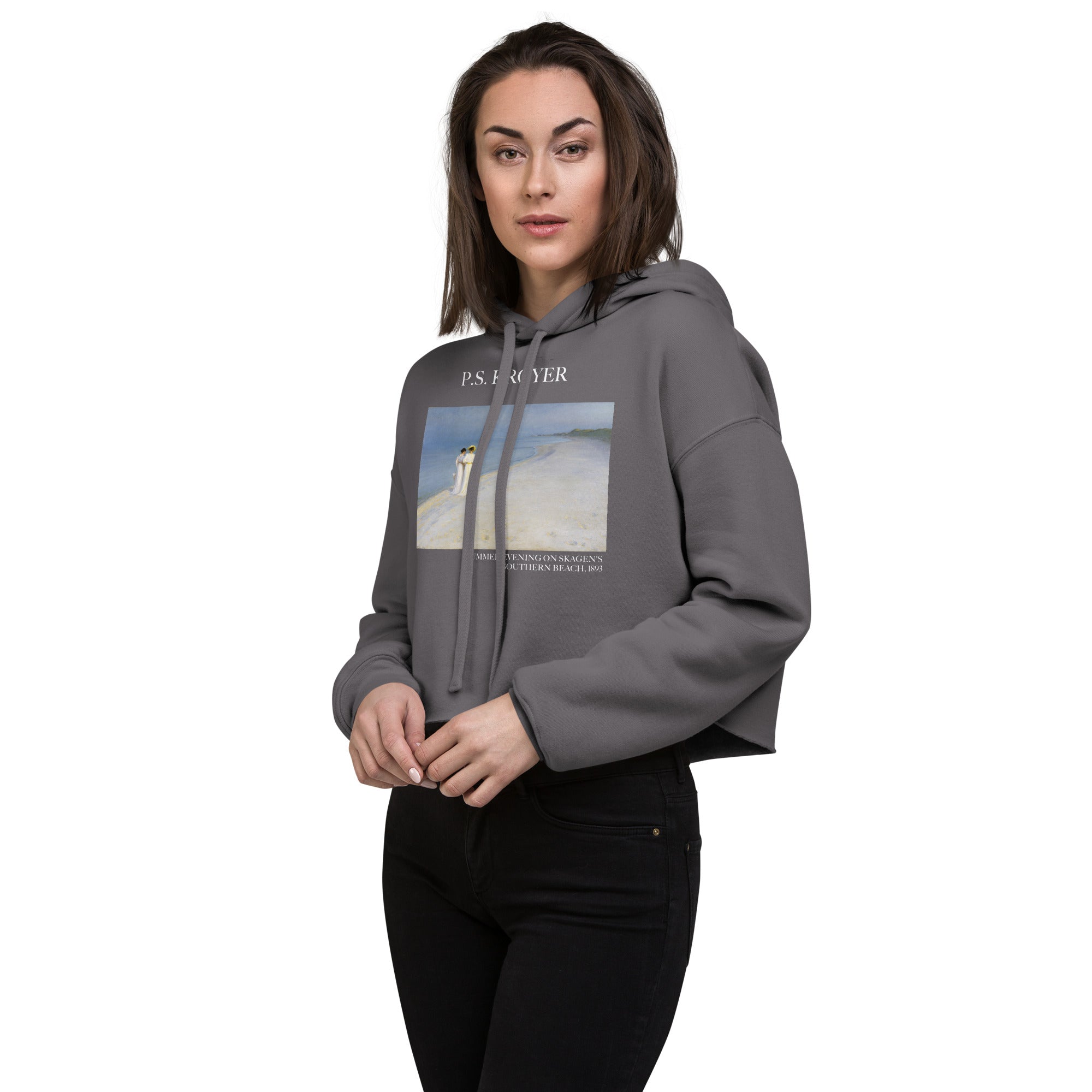 PS Krøyer „Sommerabend am Südstrand von Skagen“ – Berühmtes Gemälde – Kurzer Hoodie | Premium Art Kurzer Hoodie