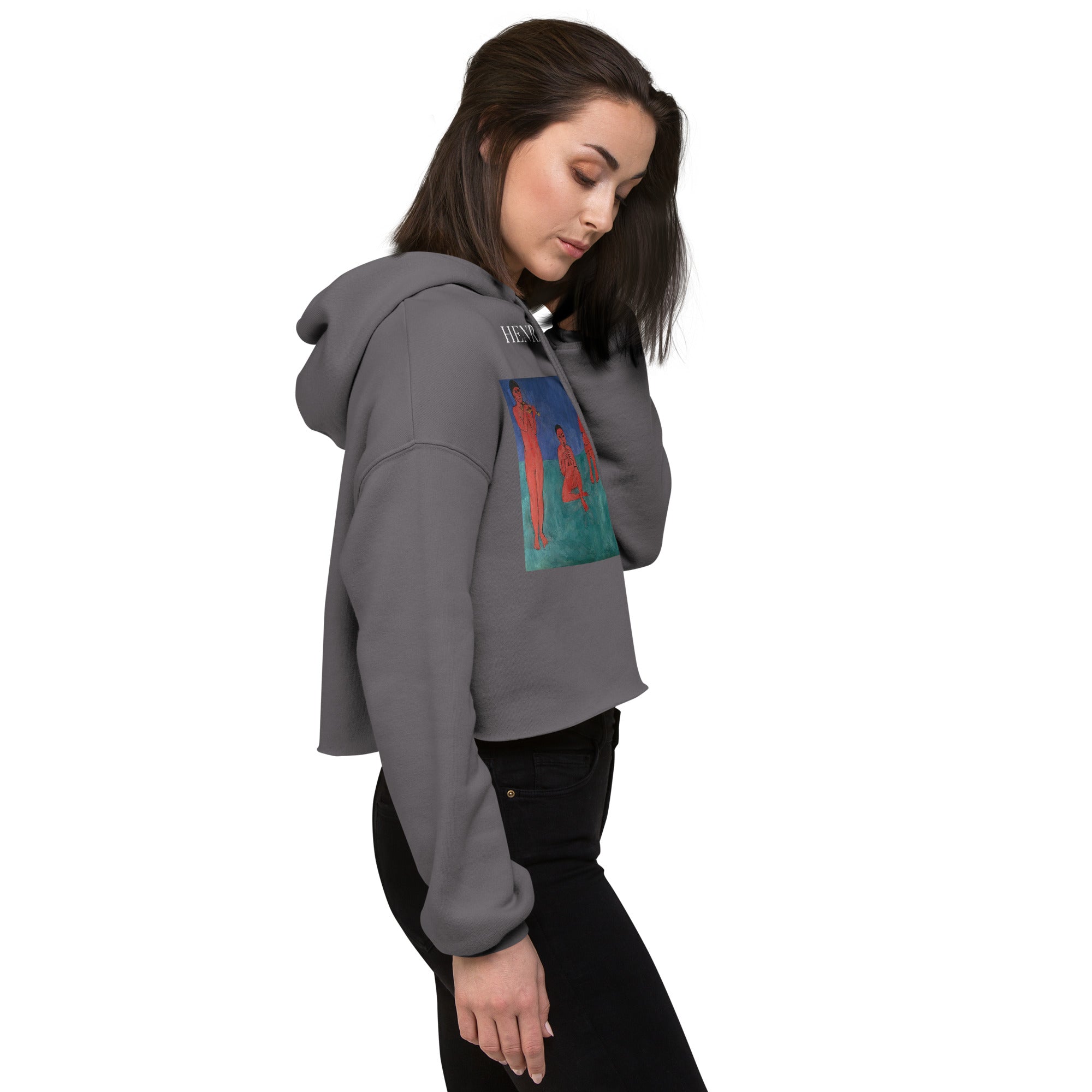 Henri Matisse 'Music' Famous Painting Cropped Hoodie | Premium Art Cropped Hoodie