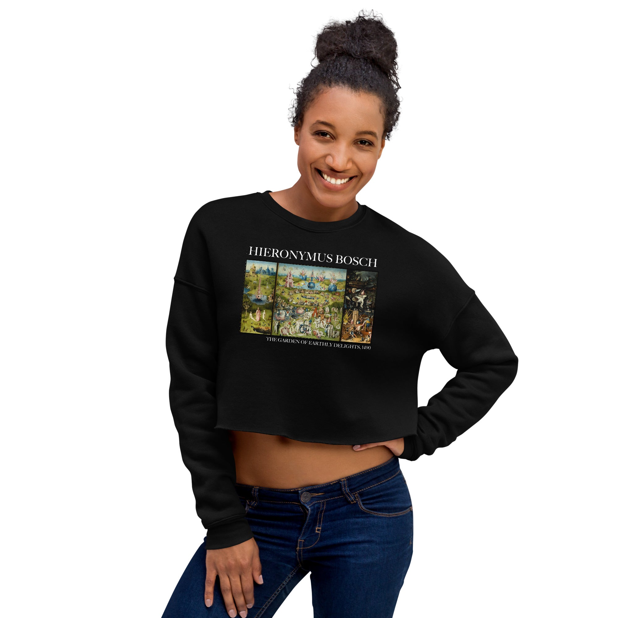 Hieronymus Bosch 'The Garden of Earthly Delights' Famous Painting Cropped Sweatshirt | Premium Art Cropped Sweatshirt