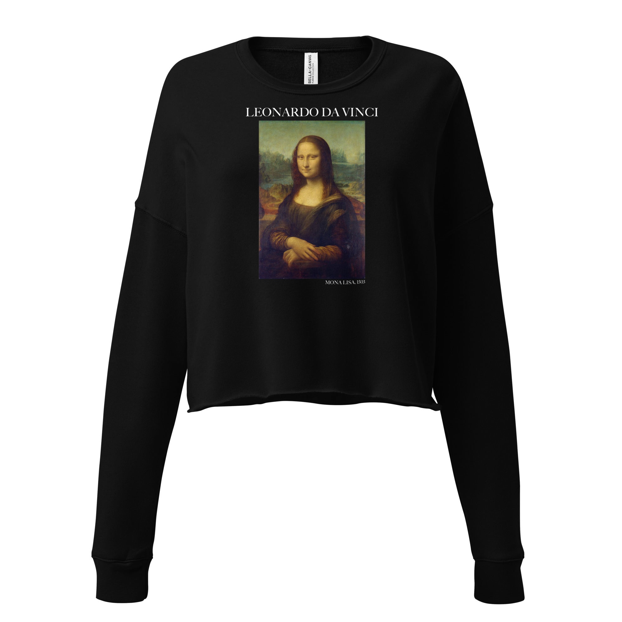 Leonardo da Vinci 'Mona Lisa' Famous Painting Cropped Sweatshirt | Premium Art Cropped Sweatshirt