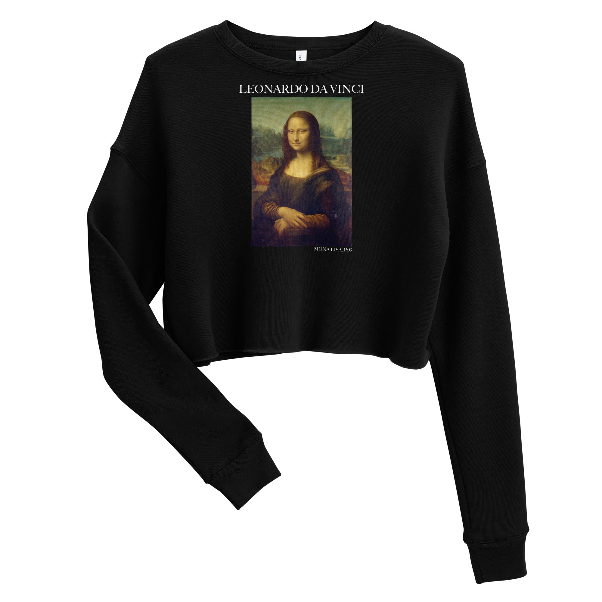 Leonardo da Vinci 'Mona Lisa' Famous Painting Cropped Sweatshirt | Premium Art Cropped Sweatshirt