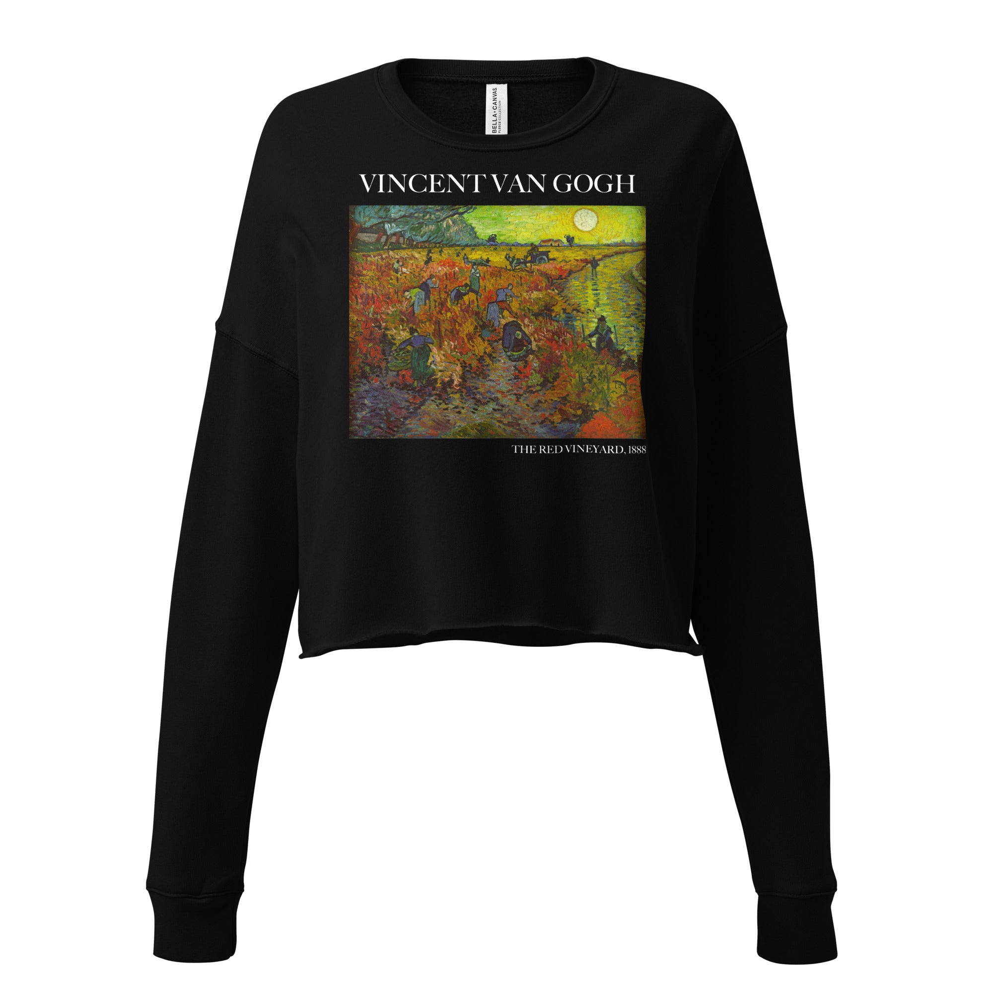 Kurzes Sweatshirt „Der rote Weinberg“ von Vincent van Gogh, berühmtes Gemälde | Kurzes Sweatshirt mit Premium-Kunstmotiv