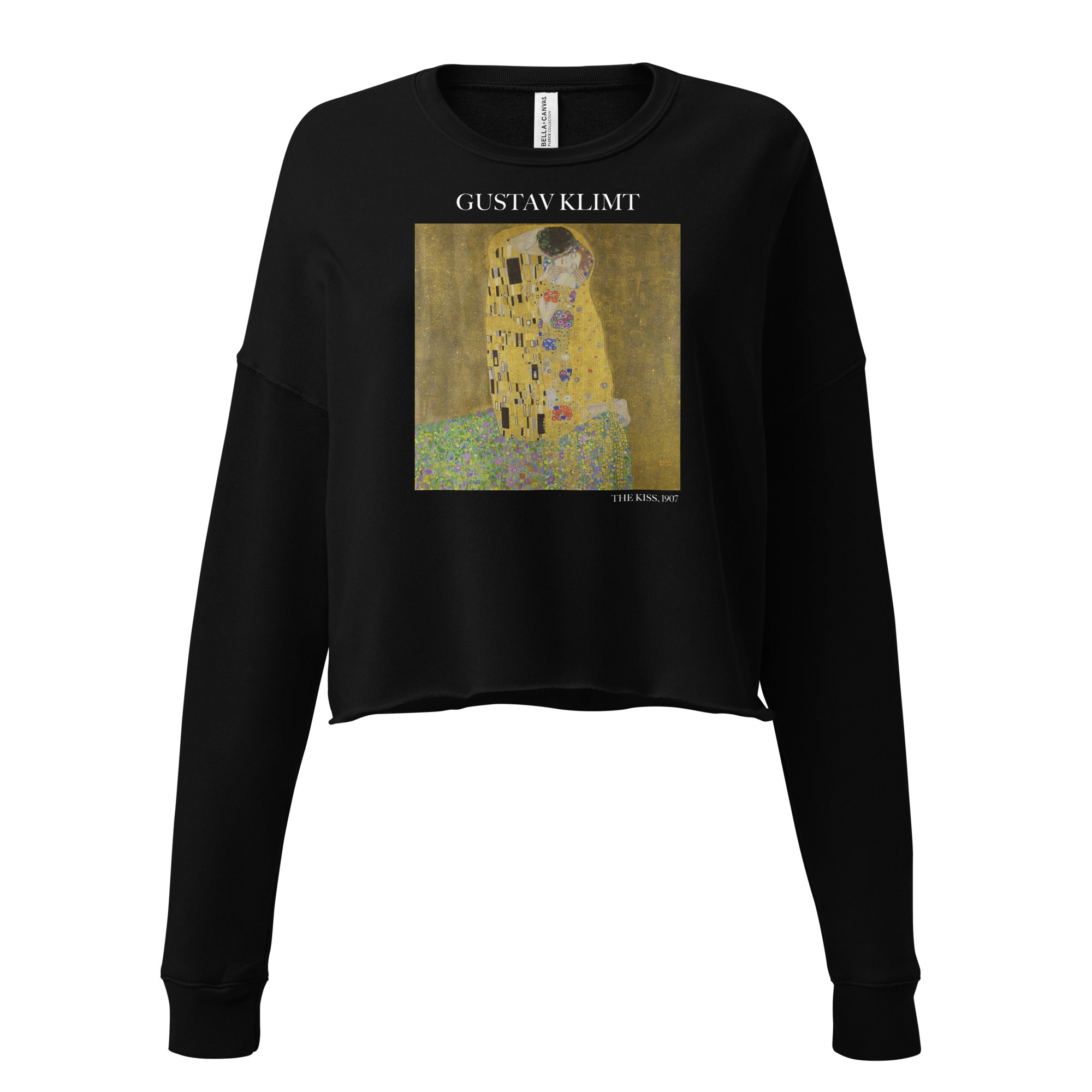 Gustav Klimt 'The Kiss' Famous Painting Cropped Sweatshirt | Premium Art Cropped Sweatshirt