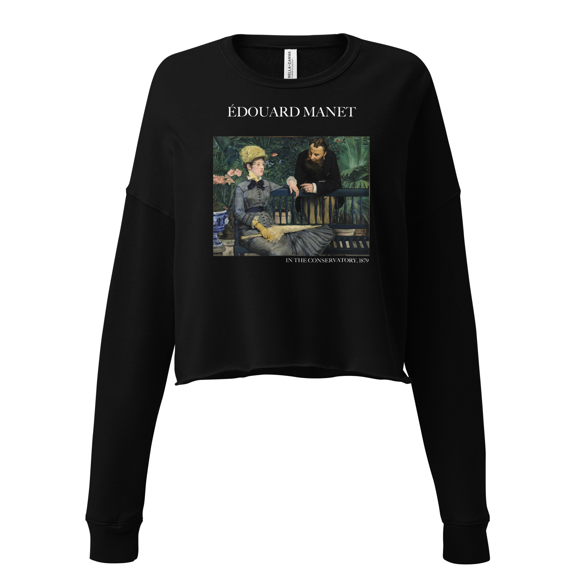 Édouard Manet 'In the Conservatory' Famous Painting Cropped Sweatshirt | Premium Art Cropped Sweatshirt