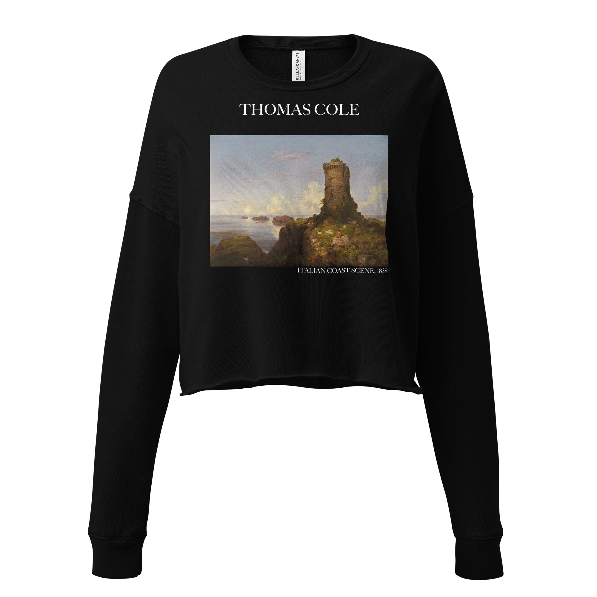 Thomas Cole 'Italian Coast Scene' Famous Painting Cropped Sweatshirt | Premium Art Cropped Sweatshirt