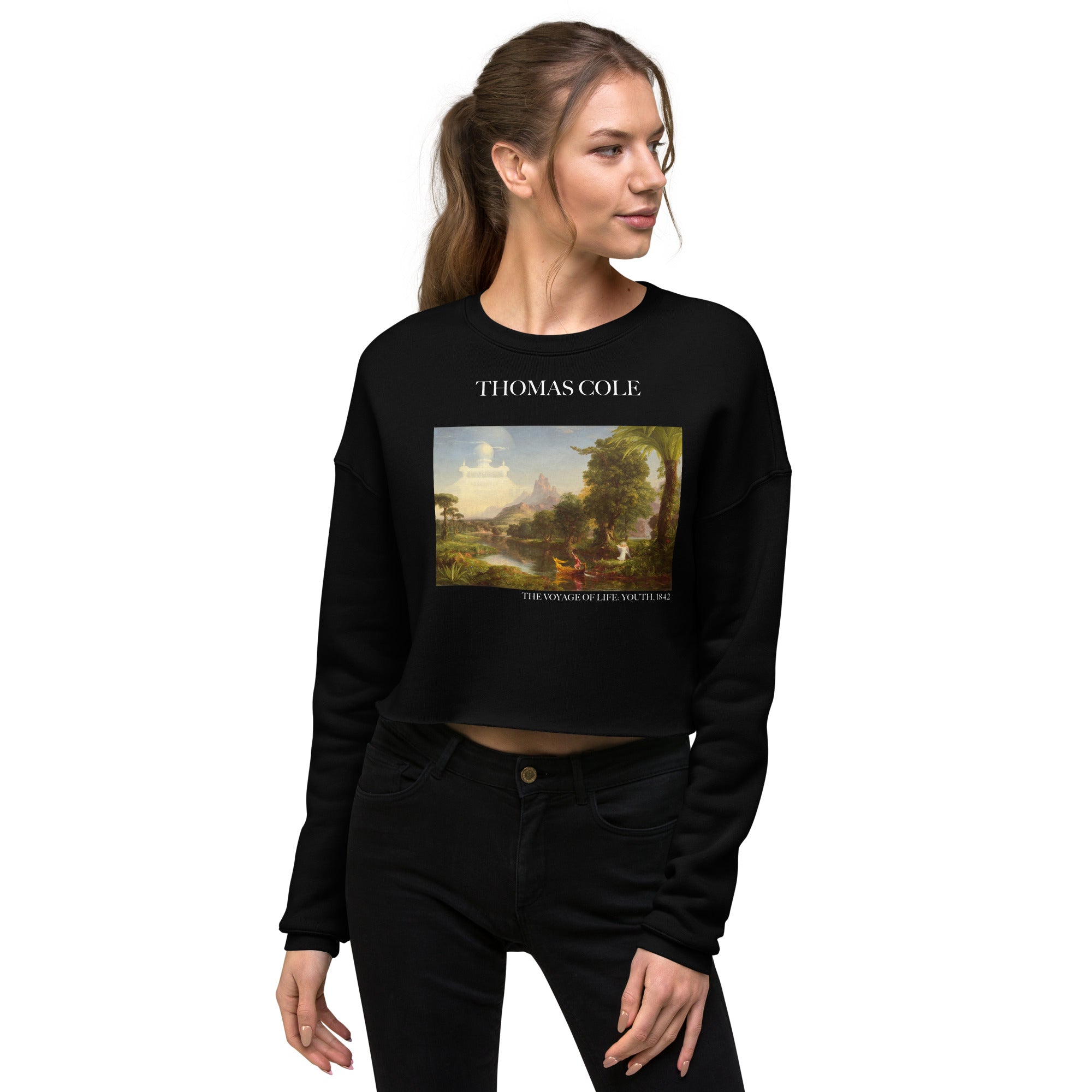 Thomas Cole 'Die Reise des Lebens: Jugend' Berühmtes Gemälde Kurzes Sweatshirt | Premium Art Kurzes Sweatshirt