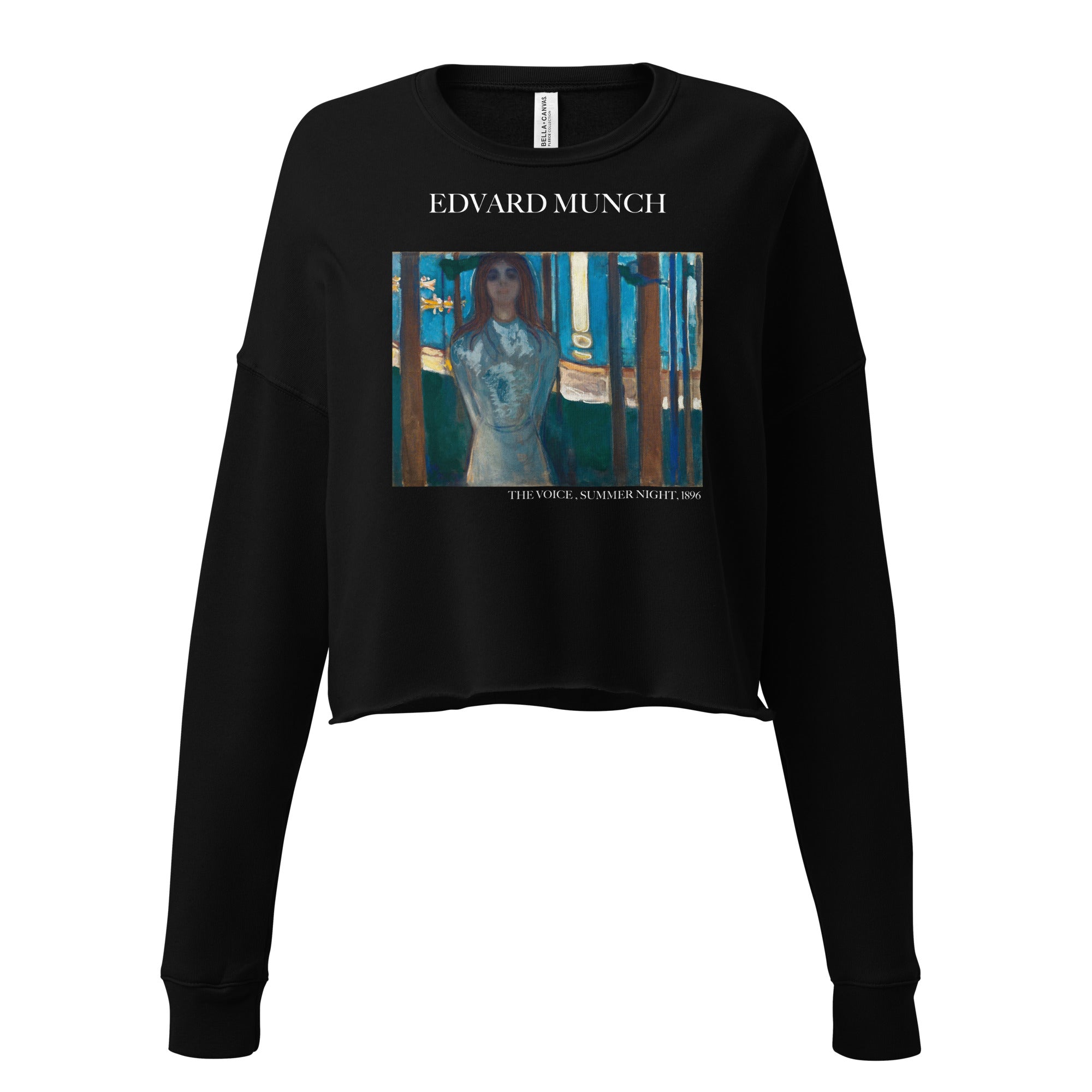 Kurzes Sweatshirt „Die Stimme, Sommernacht“ von Edvard Munch, berühmtes Gemälde | Kurzes Sweatshirt „Premium Art“